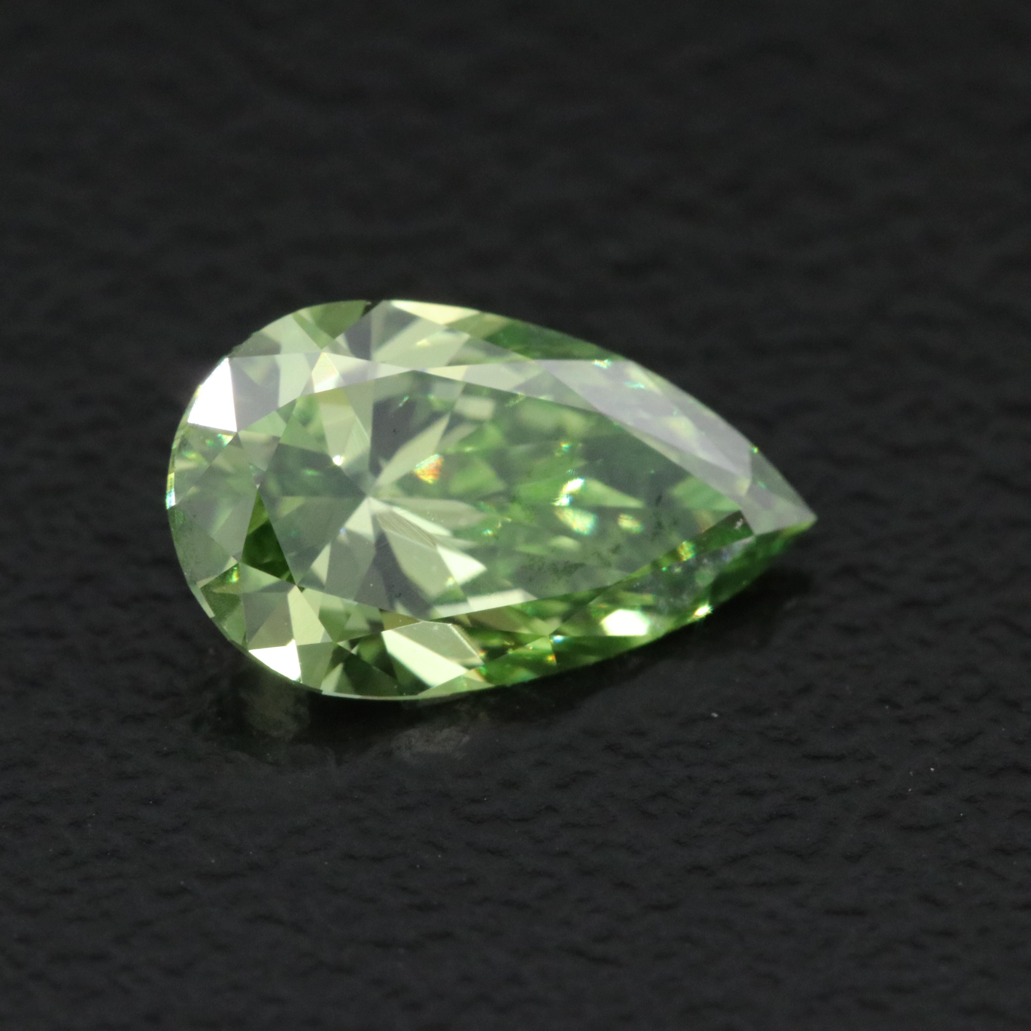 Loose 1.11 CT Lab Grown Fancy Green Diamond with IGI Report