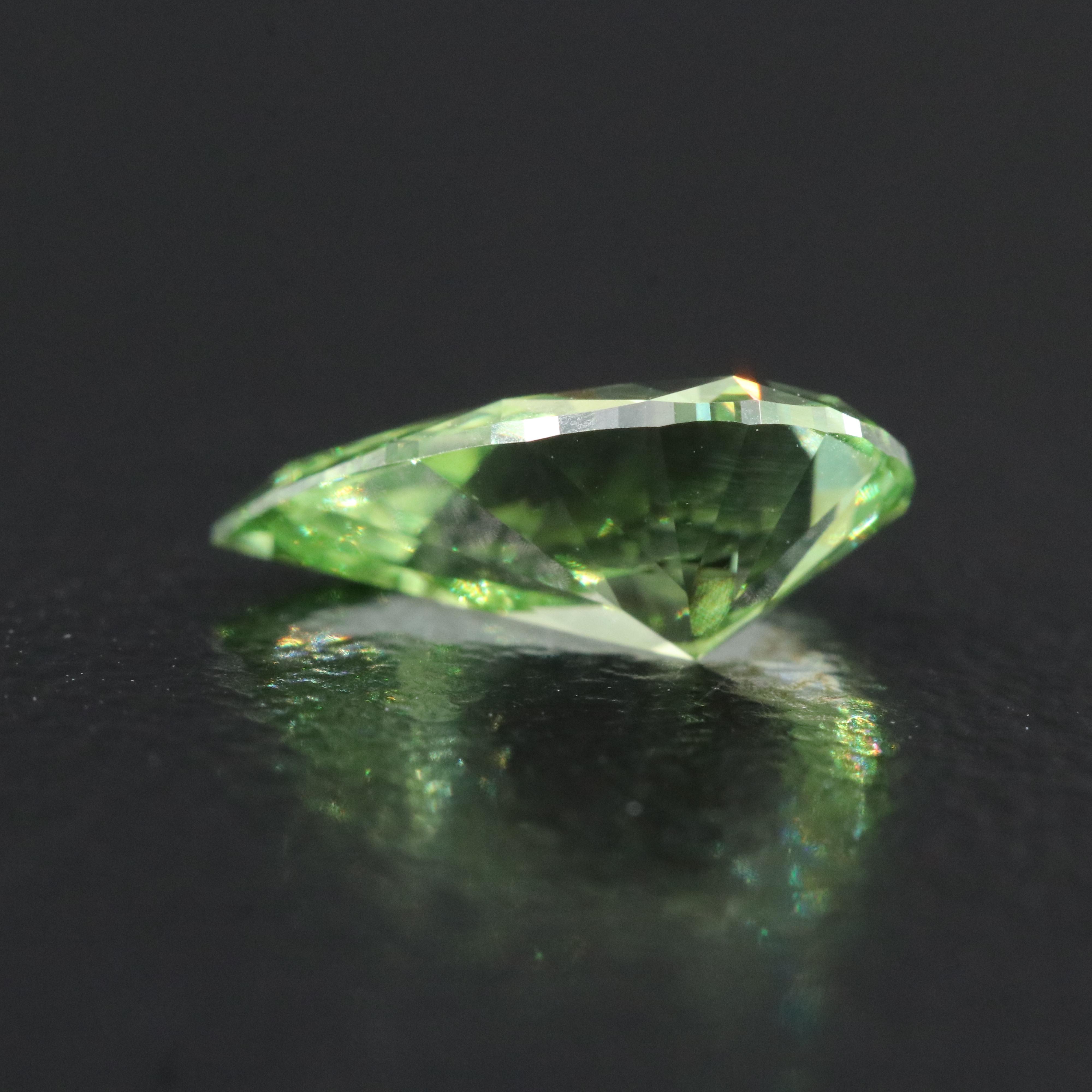 Loose 1.11 CT Lab Grown Fancy Green Diamond with IGI Report