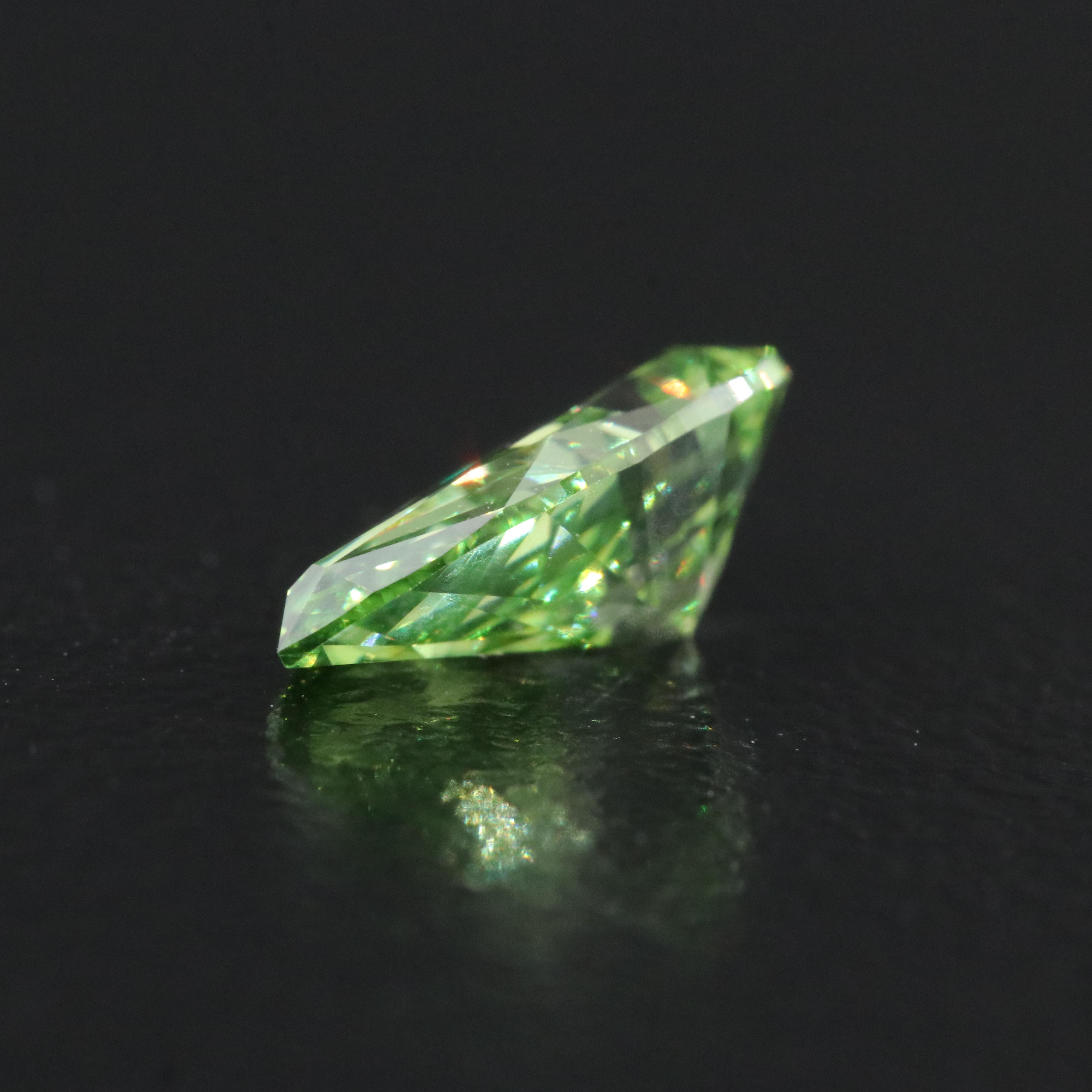 Loose 1.11 CT Lab Grown Fancy Green Diamond with IGI Report