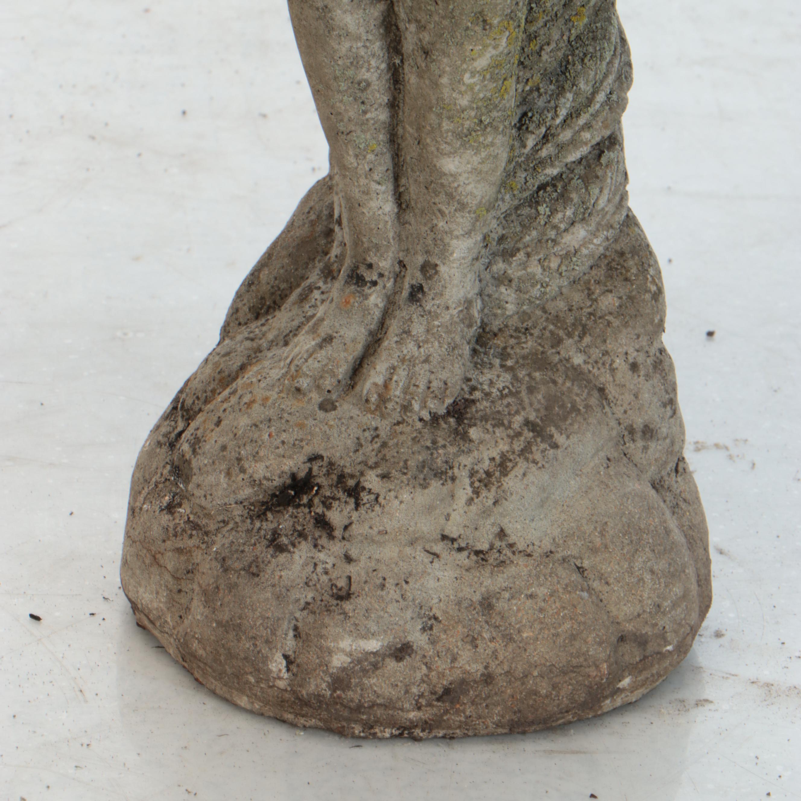Concrete Garden Sculpture of Young Girl