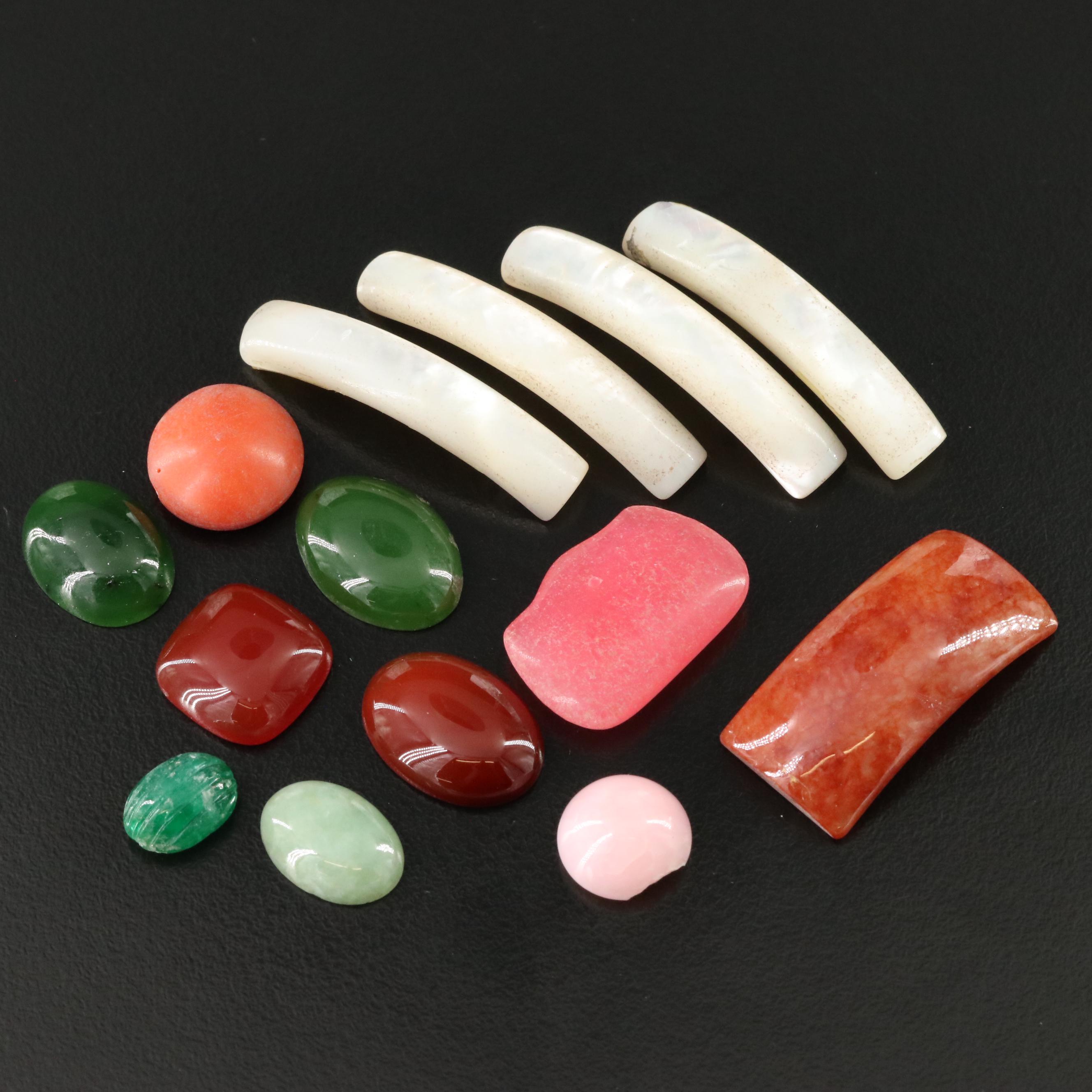 Loose Jadeite, Mother-of-Pearl and Nephrite Selection