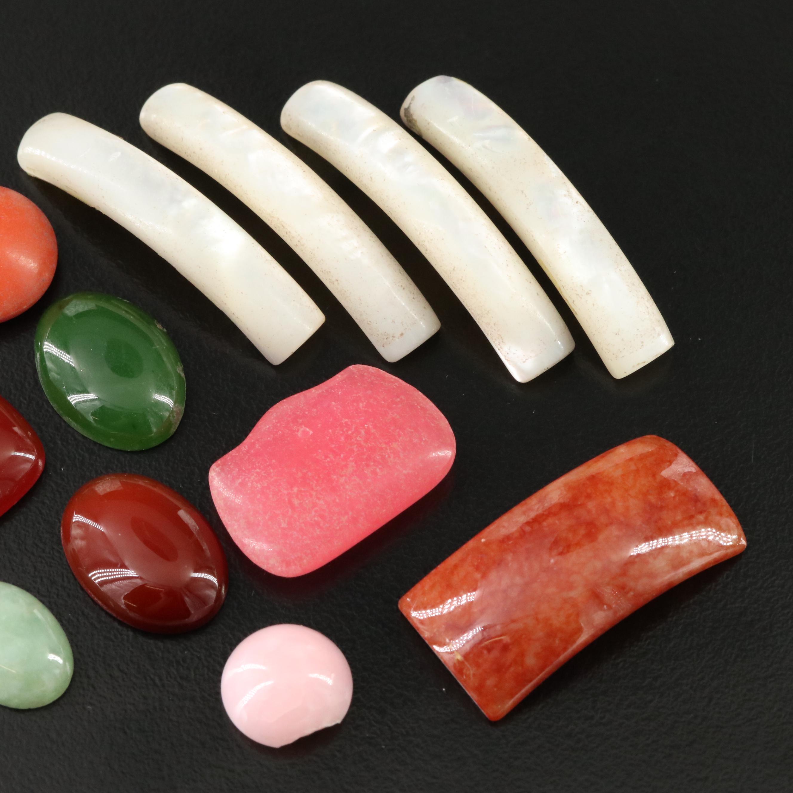 Loose Jadeite, Mother-of-Pearl and Nephrite Selection