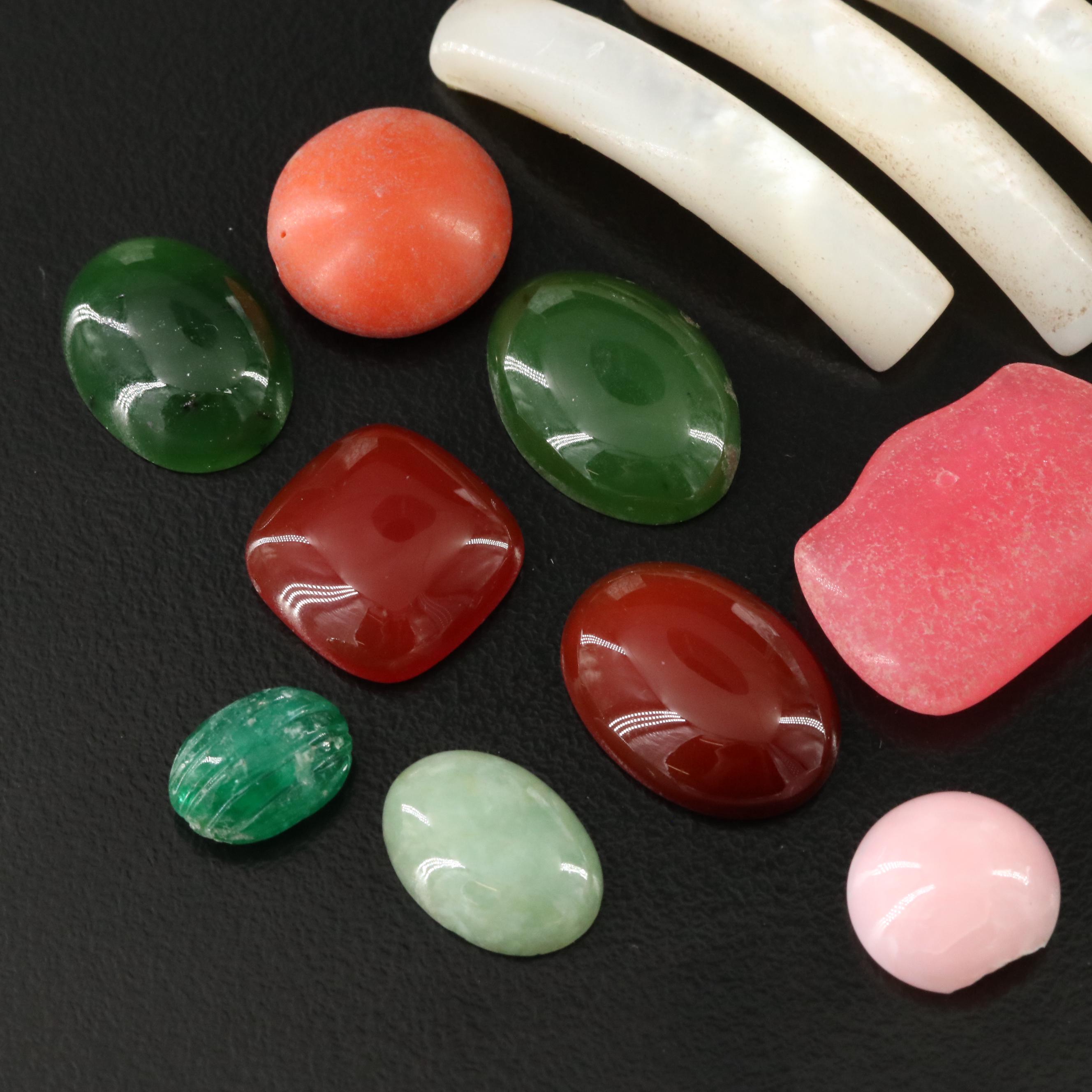 Loose Jadeite, Mother-of-Pearl and Nephrite Selection