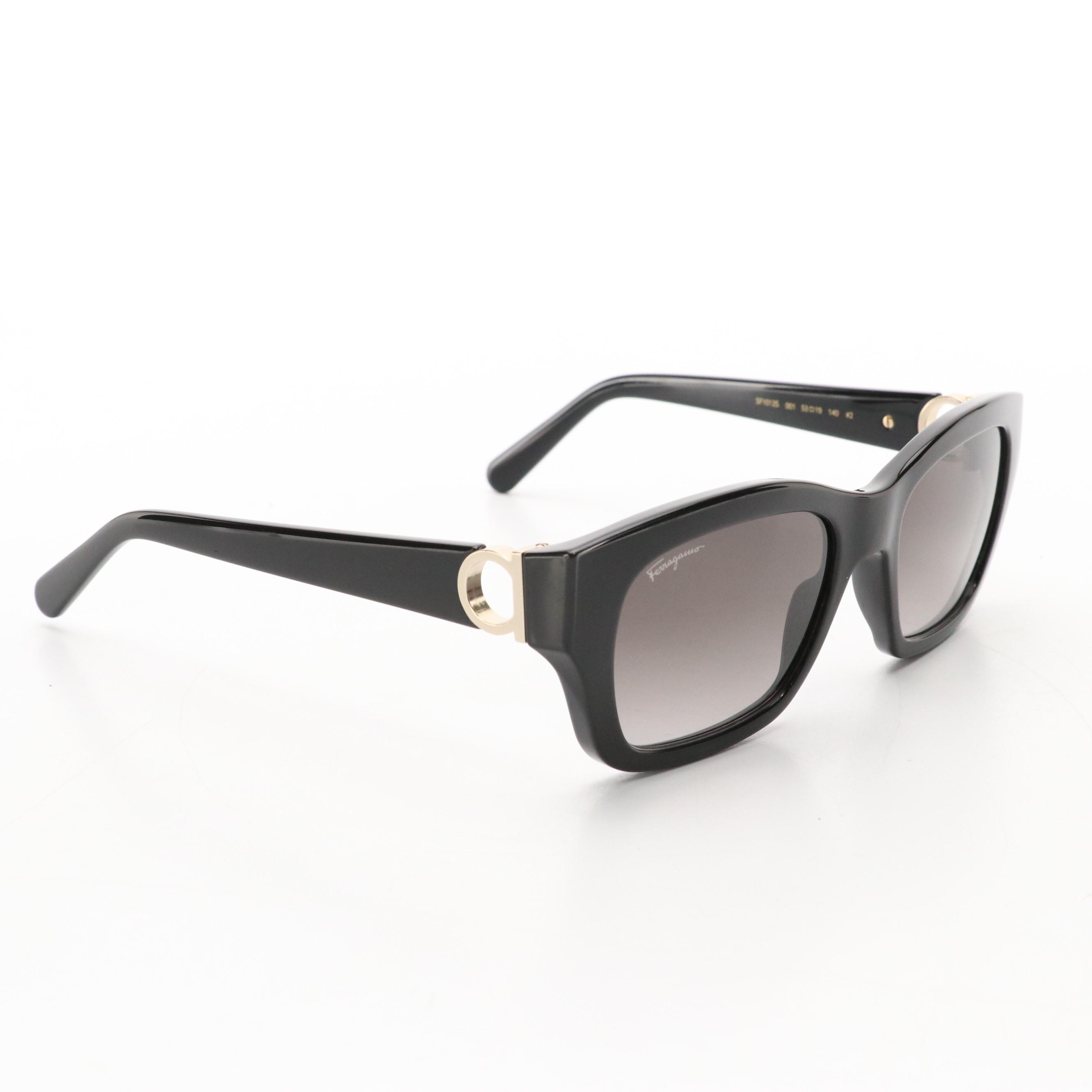 Salvatore Ferragamo SF1012S Black Square Framed Sunglasses with Case and Box