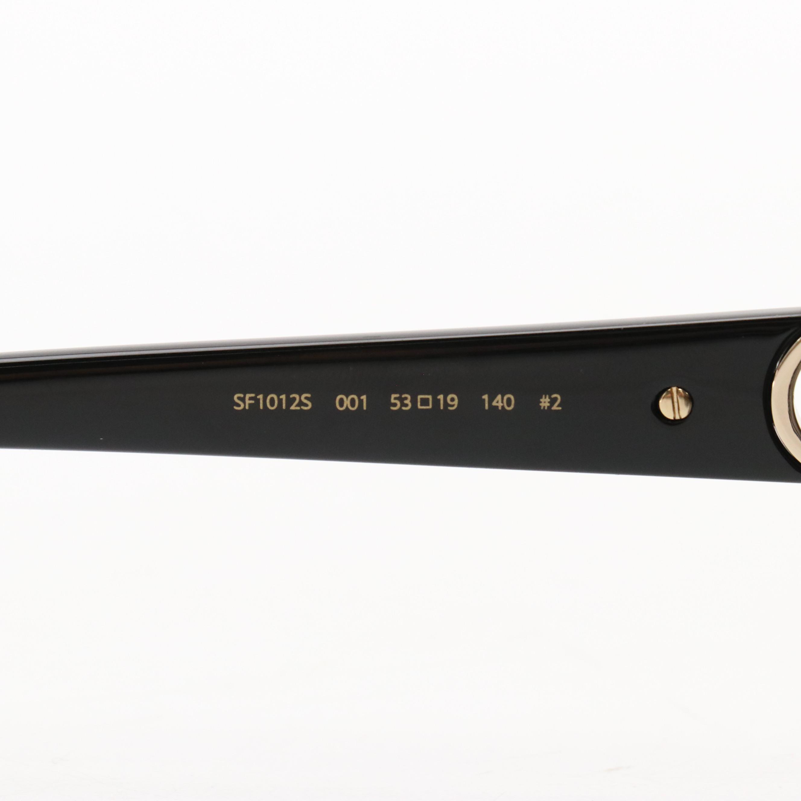 Salvatore Ferragamo SF1012S Black Square Framed Sunglasses with Case and Box