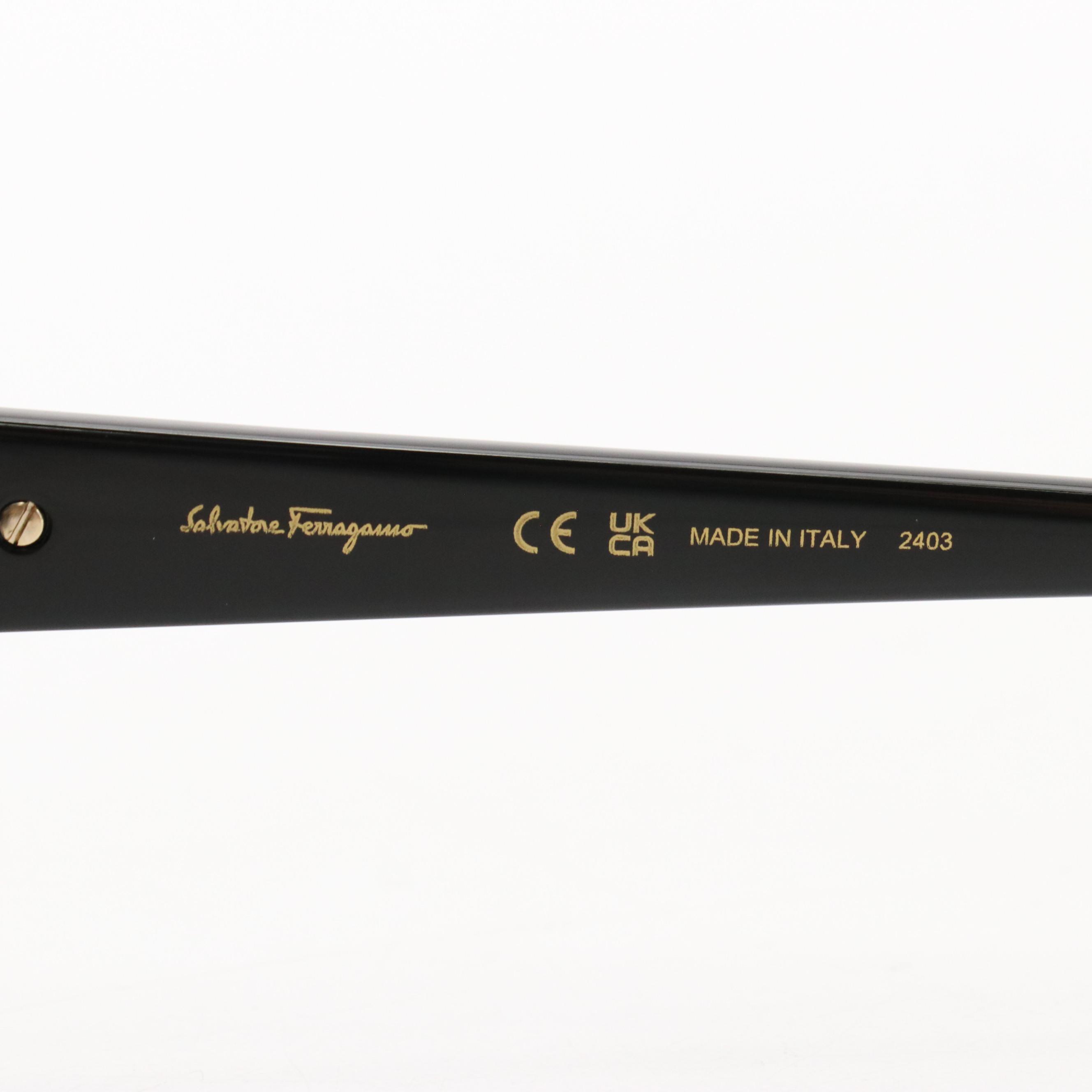 Salvatore Ferragamo SF1012S Black Square Framed Sunglasses with Case and Box