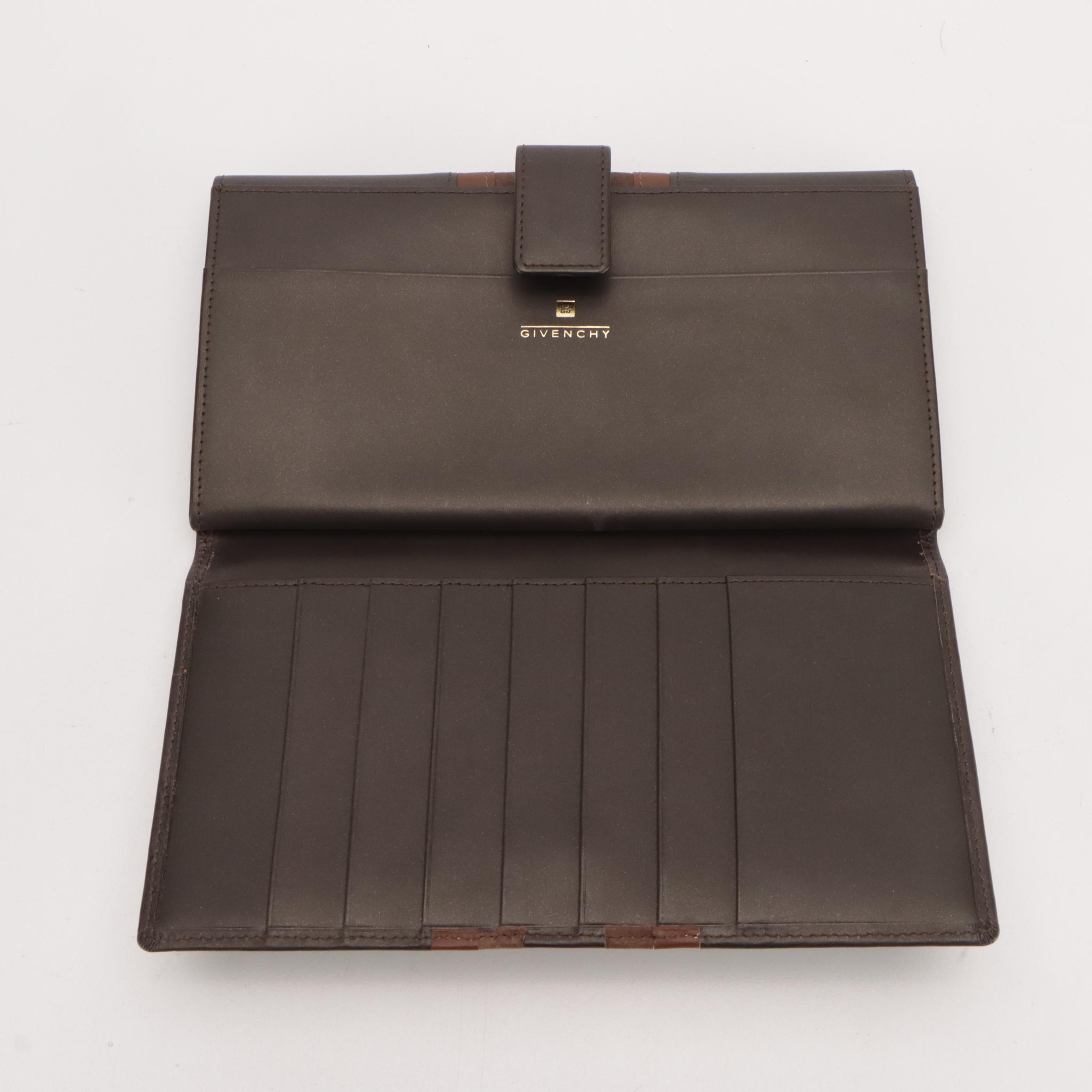 Givenchy Brown Multi-Leather Trifold Wallet