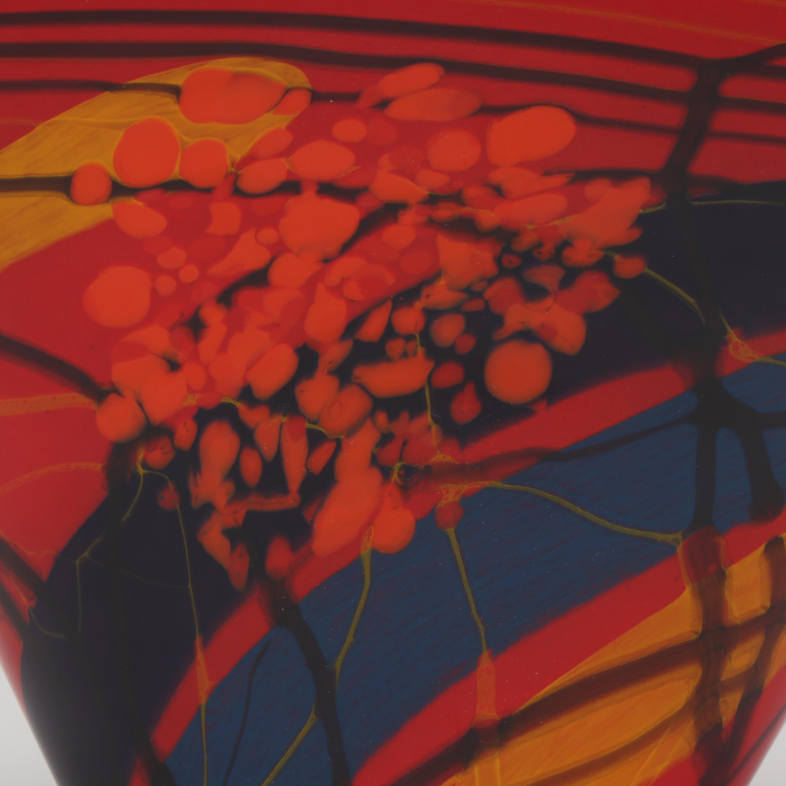 Ioan Nemtoi Heavy Hand Art Glass Fan Vase