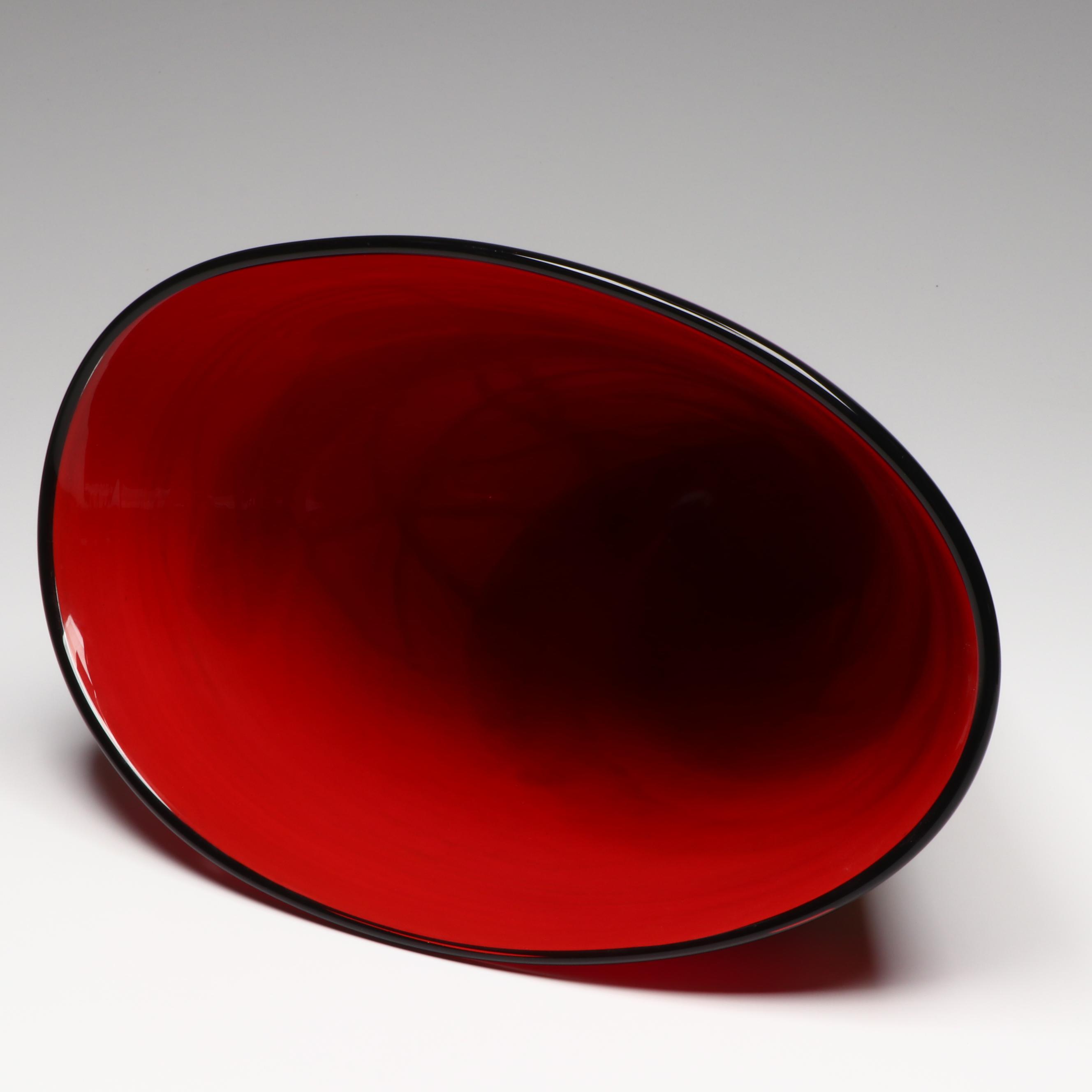 Ioan Nemtoi Heavy Hand Art Glass Fan Vase