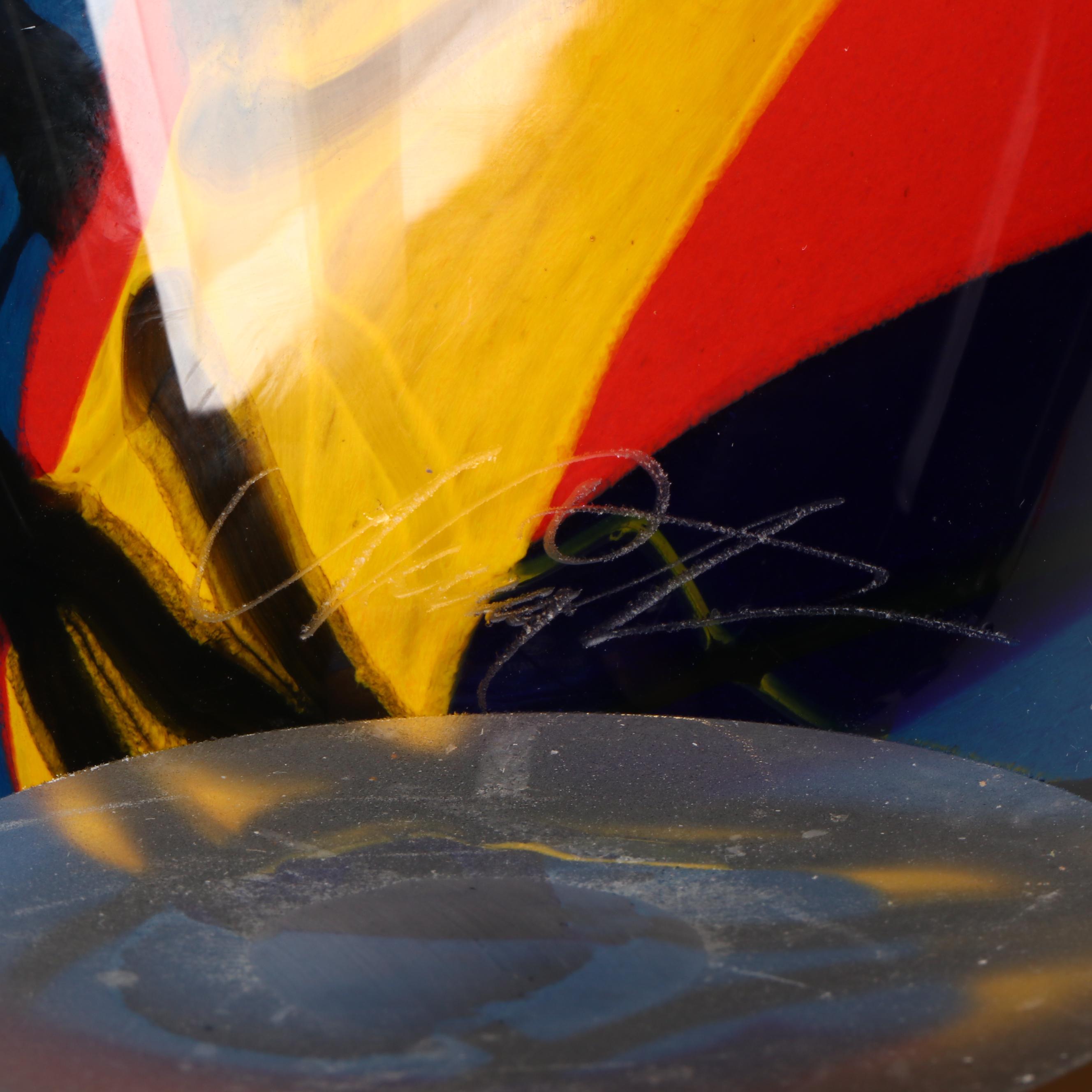 Ioan Nemtoi Heavy Hand Art Glass Fan Vase