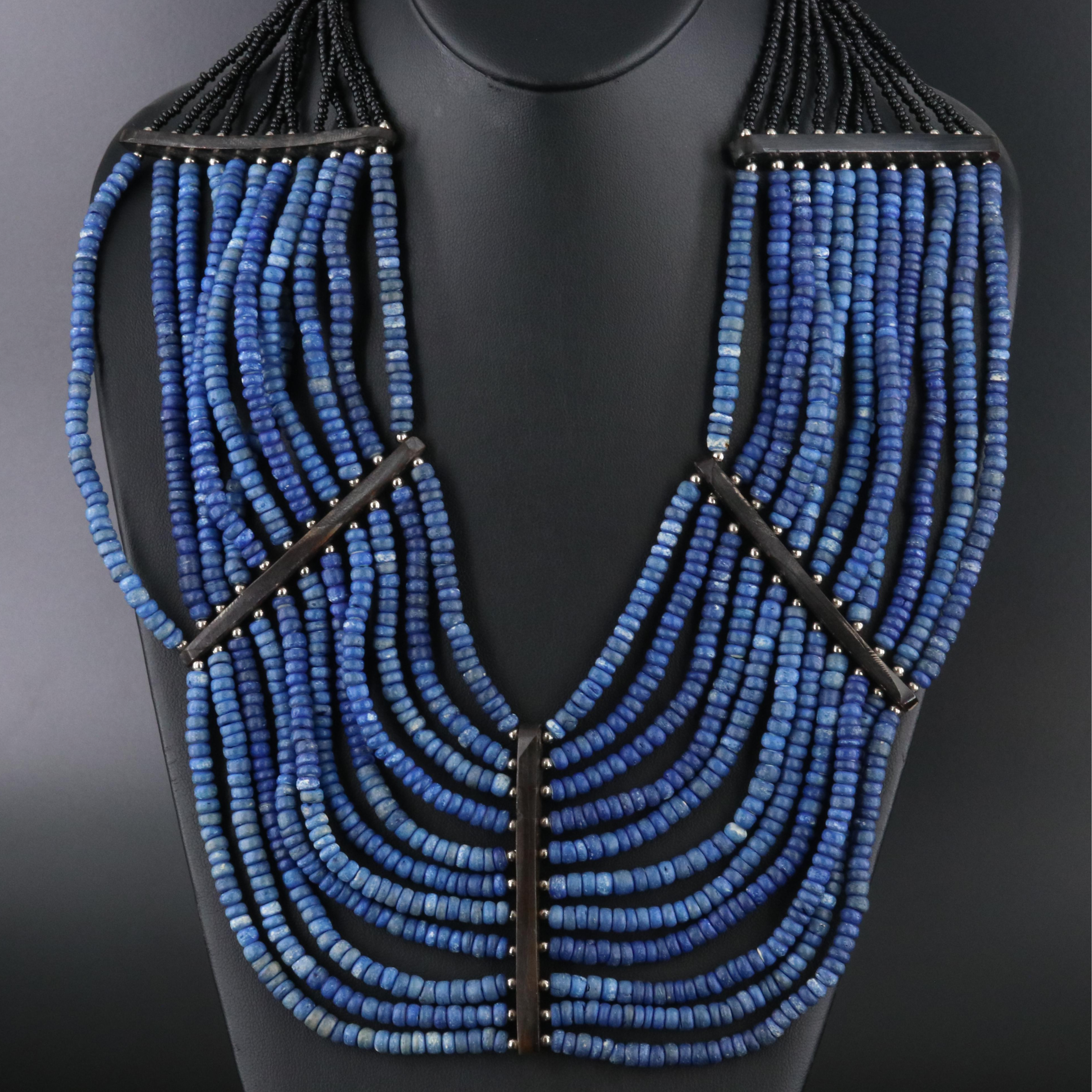 Graduated Wood and Horn Necklace