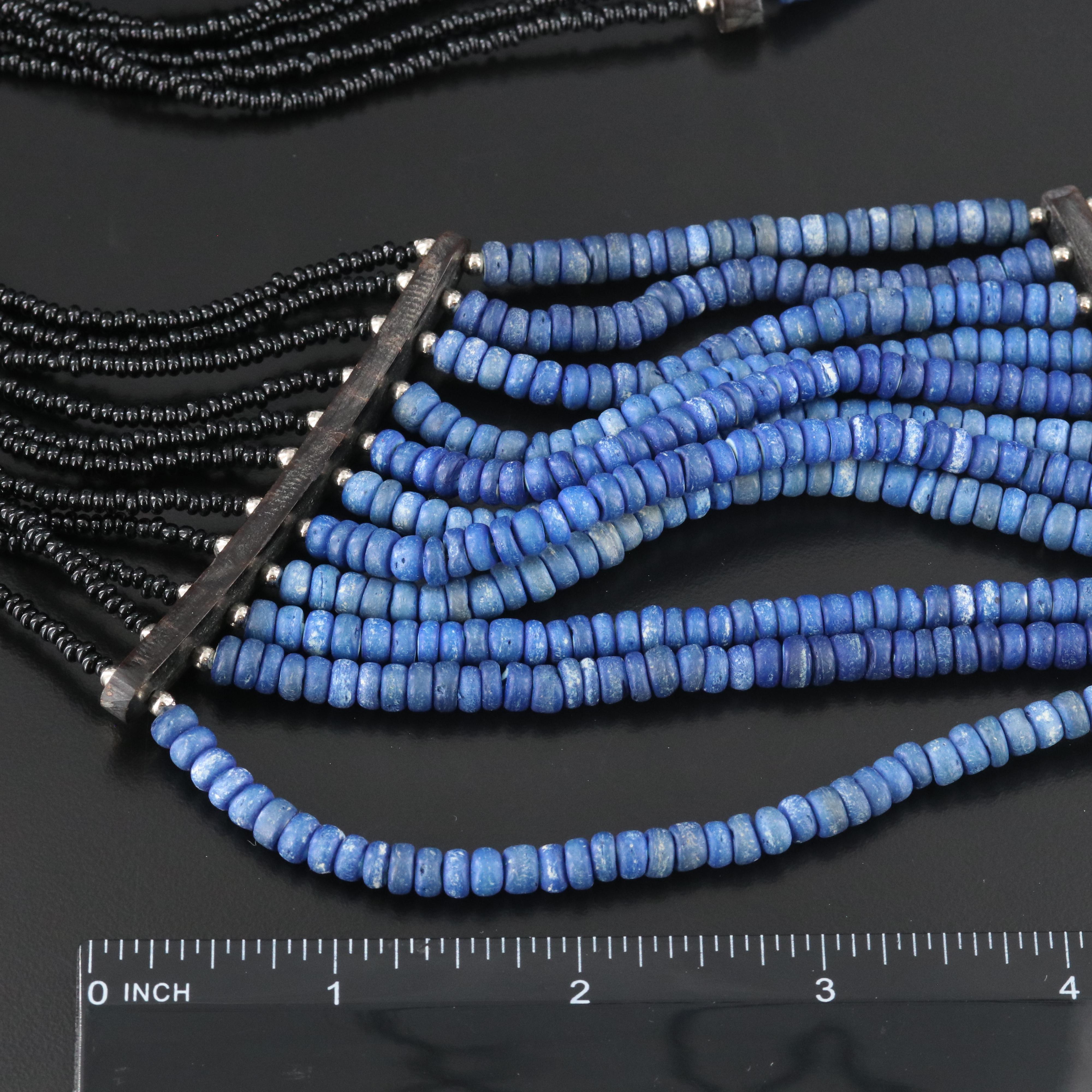 Graduated Wood and Horn Necklace