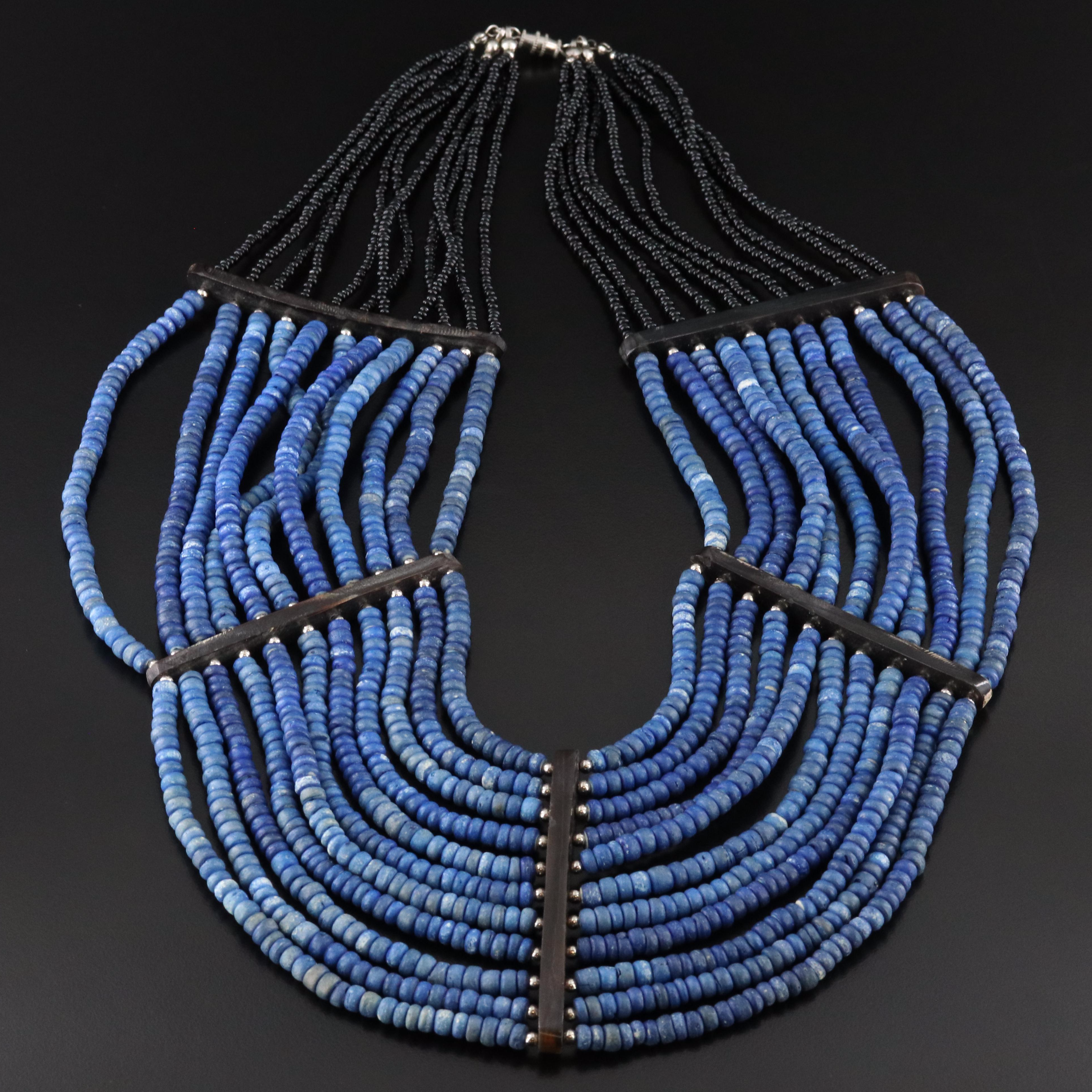 Graduated Wood and Horn Necklace