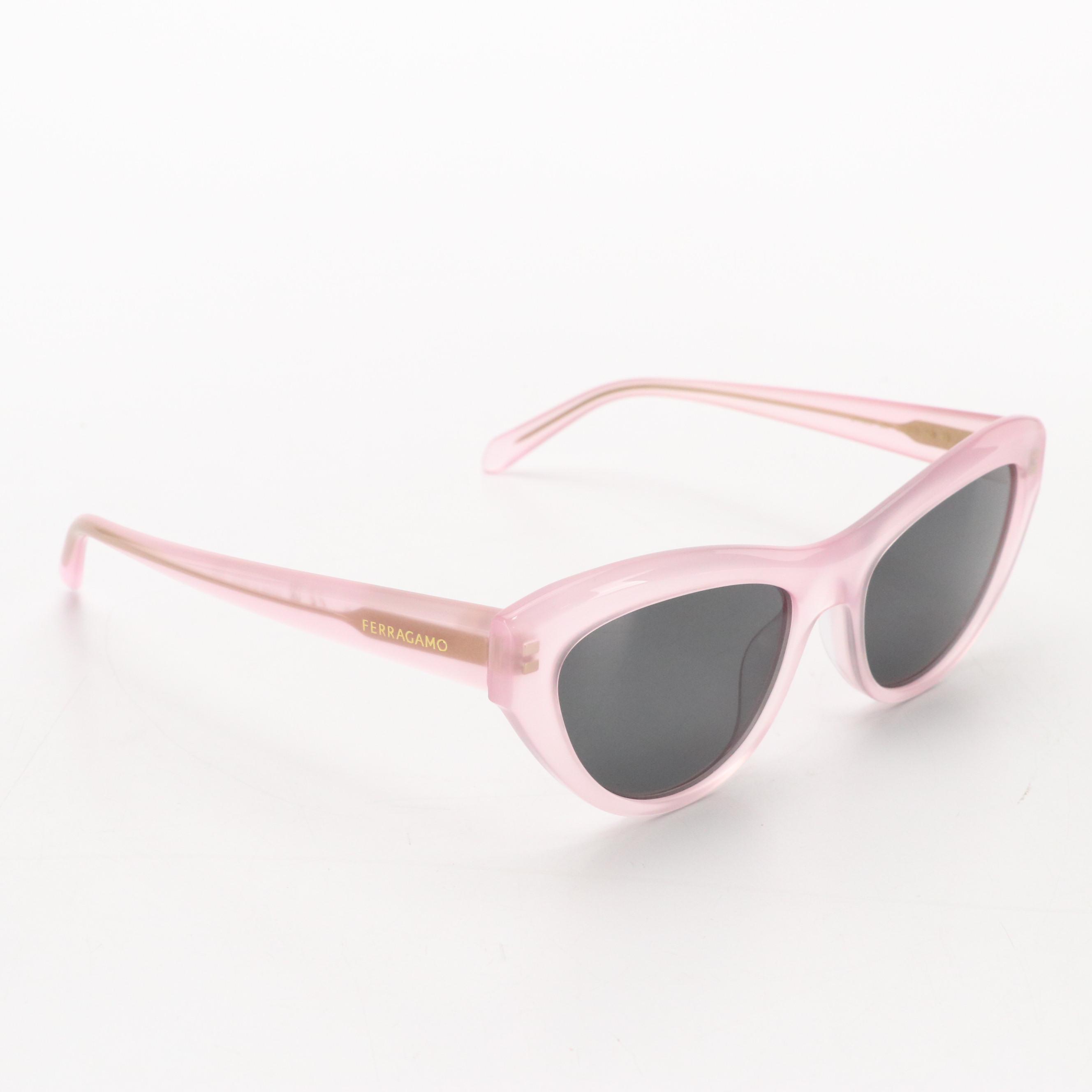 Salvatore Ferragamo SF1103S Opaline Pink Cat Eye Sunglasses with Case and Box