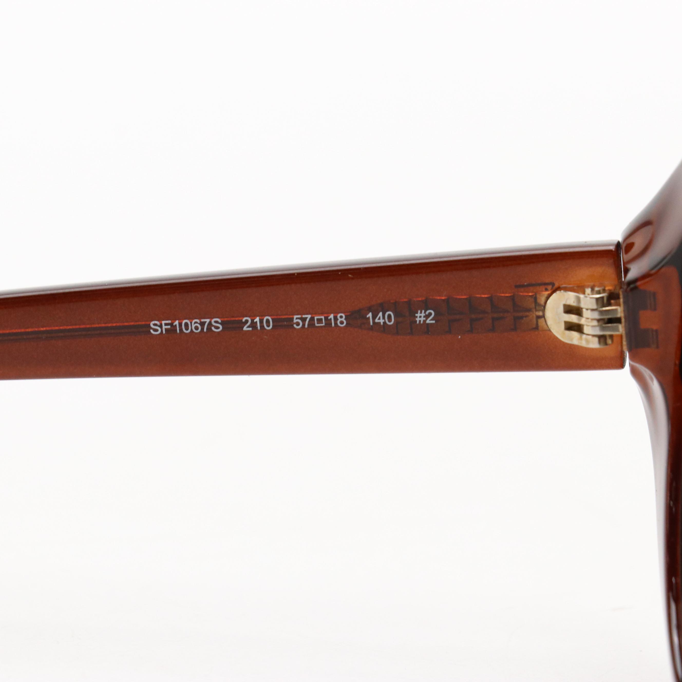 Salvatore Ferragamo SF1067S Oversized Round Sunglasses with Case and Box