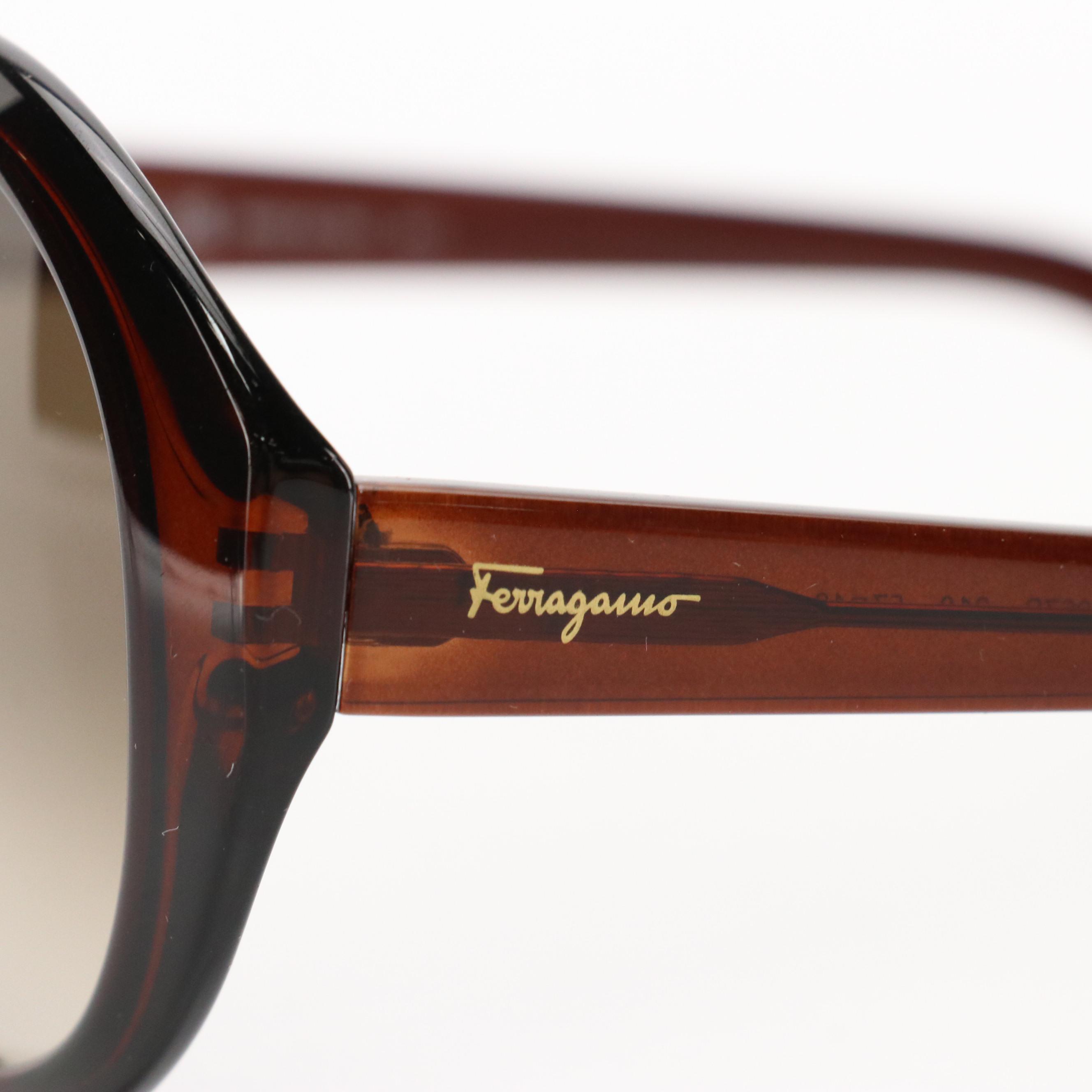Salvatore Ferragamo SF1067S Oversized Round Sunglasses with Case and Box