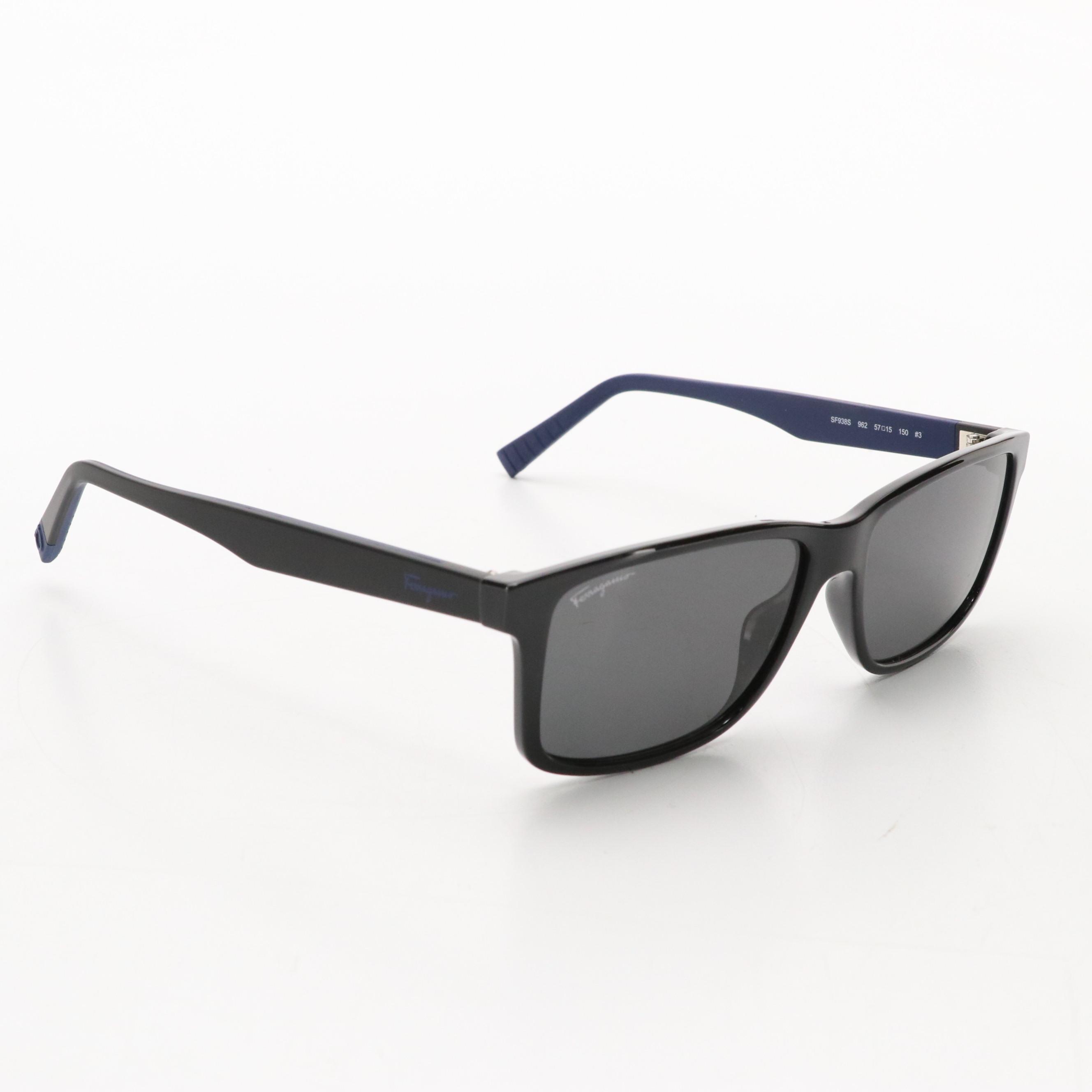 Men's Salvatore Ferragamo SF938S Rectangular Framed Sunglasses with Case & Box