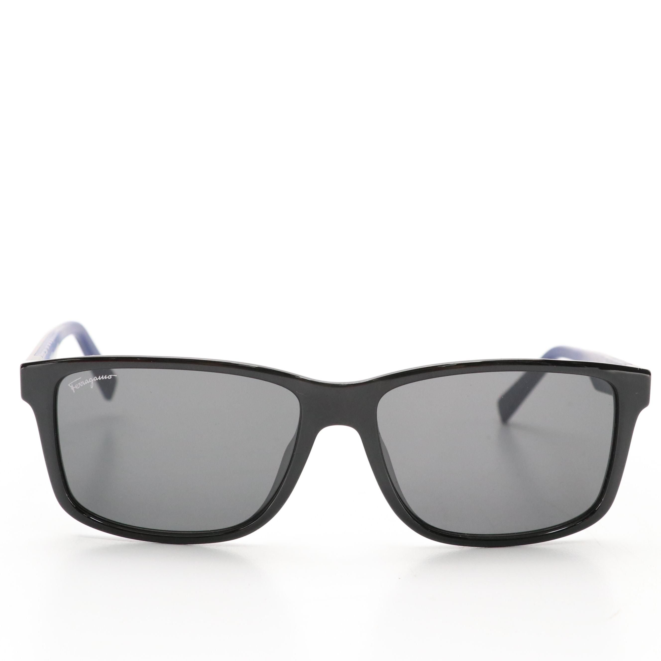 Men's Salvatore Ferragamo SF938S Rectangular Framed Sunglasses with Case & Box