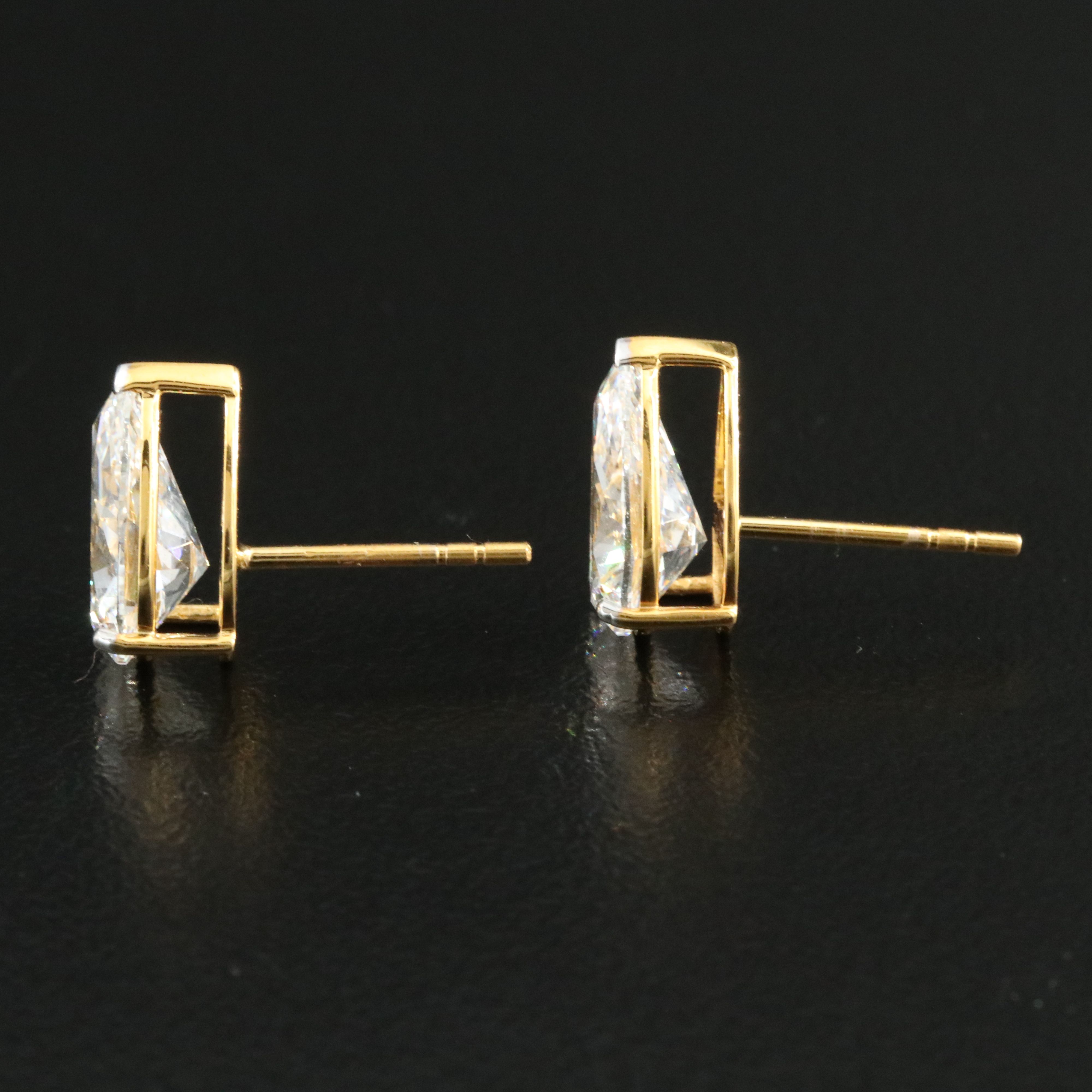 14K 4.04 CTW Lab Grown Diamond Stud Earrings with IGI Reports