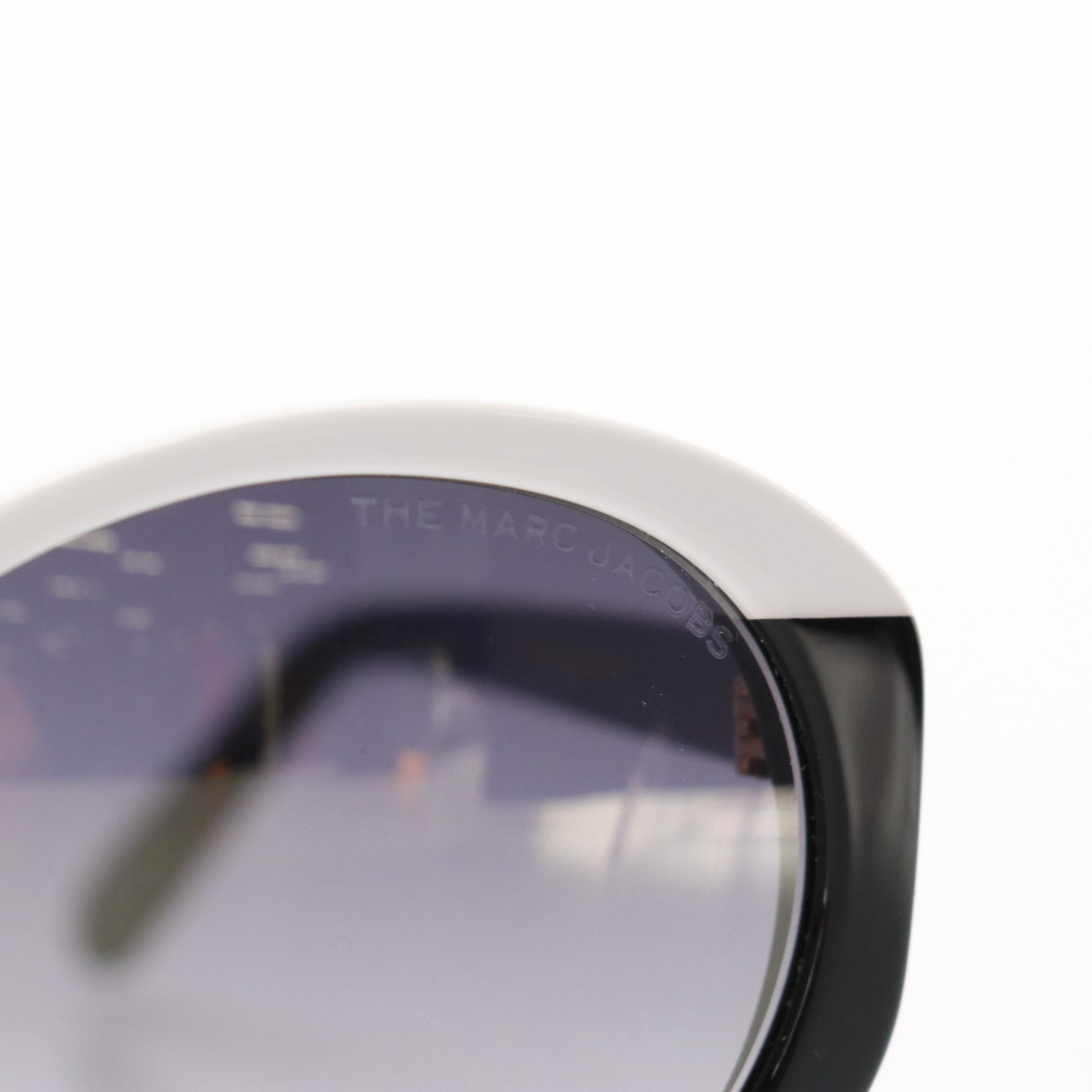 Marc Jacobs MARC520/S Black and White Striped Oval Sunglasses with Case