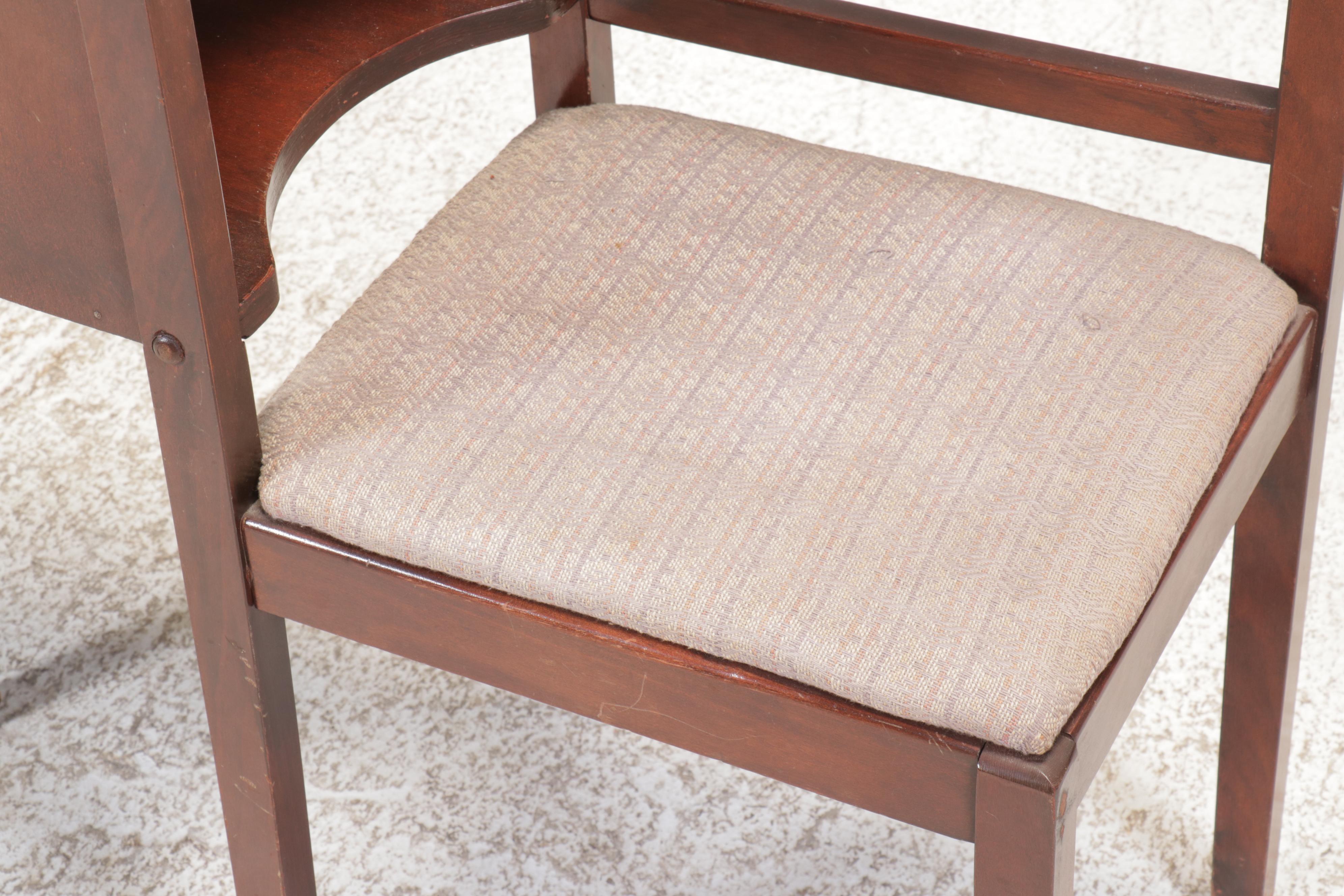 Art Deco Style Walnut Finish Telephone Table, Early to Mid-20th Century