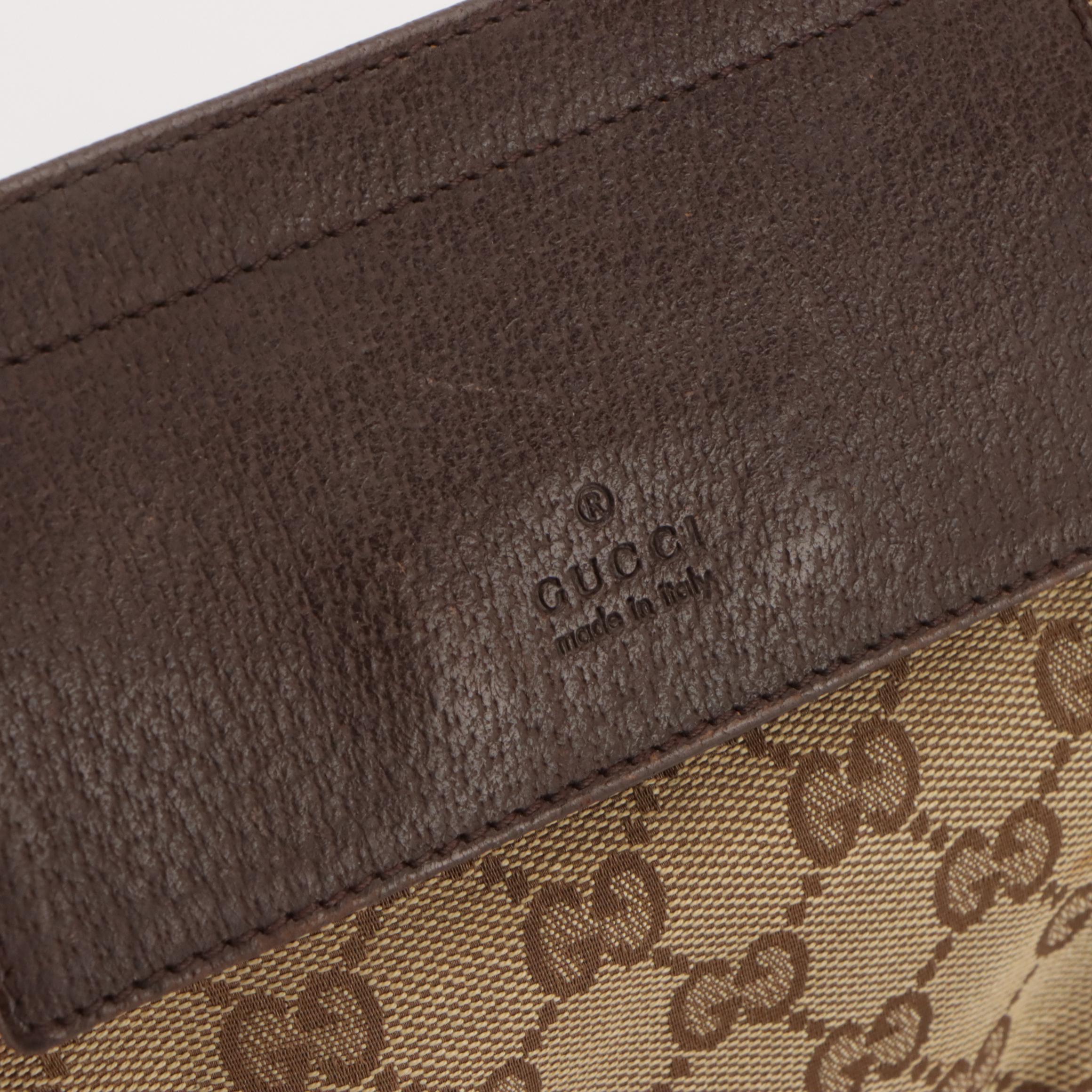 Gucci Double Pocket Belt Bag in Monogram Canvas and Leather Trim