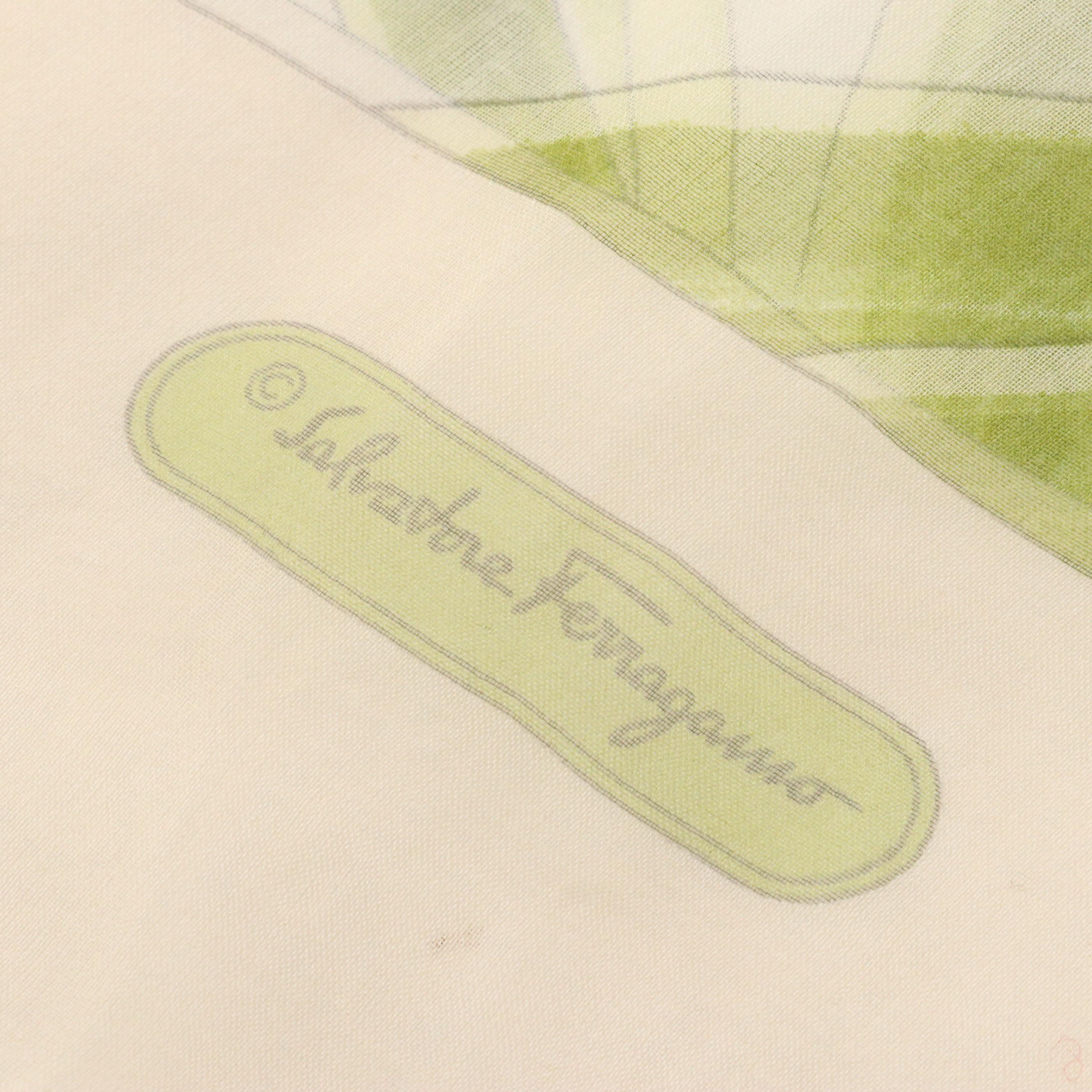 Salvatore Ferragamo Printed Sheer Silk Scarf