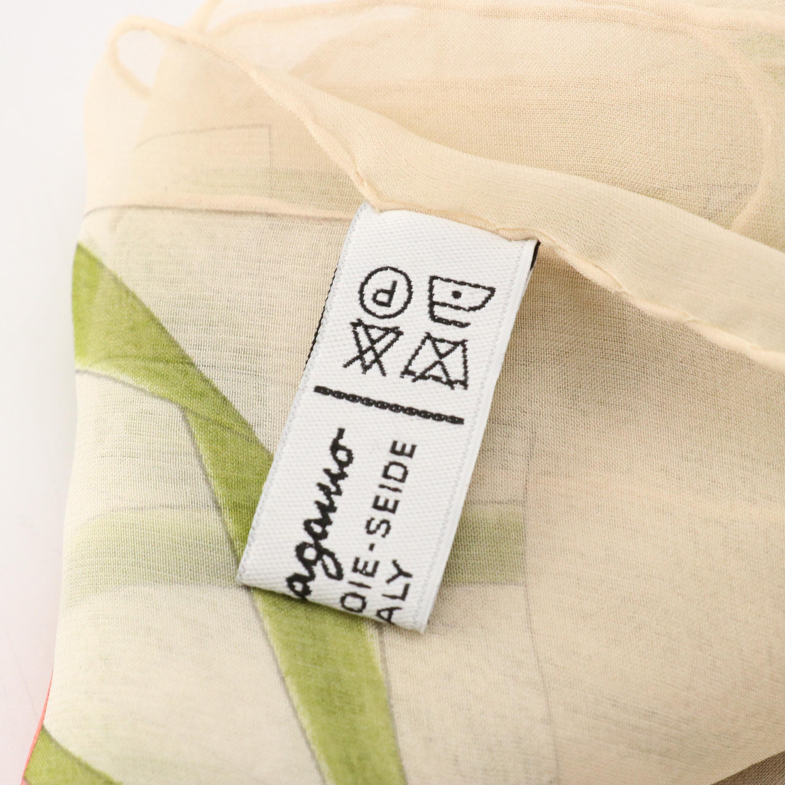 Salvatore Ferragamo Printed Sheer Silk Scarf