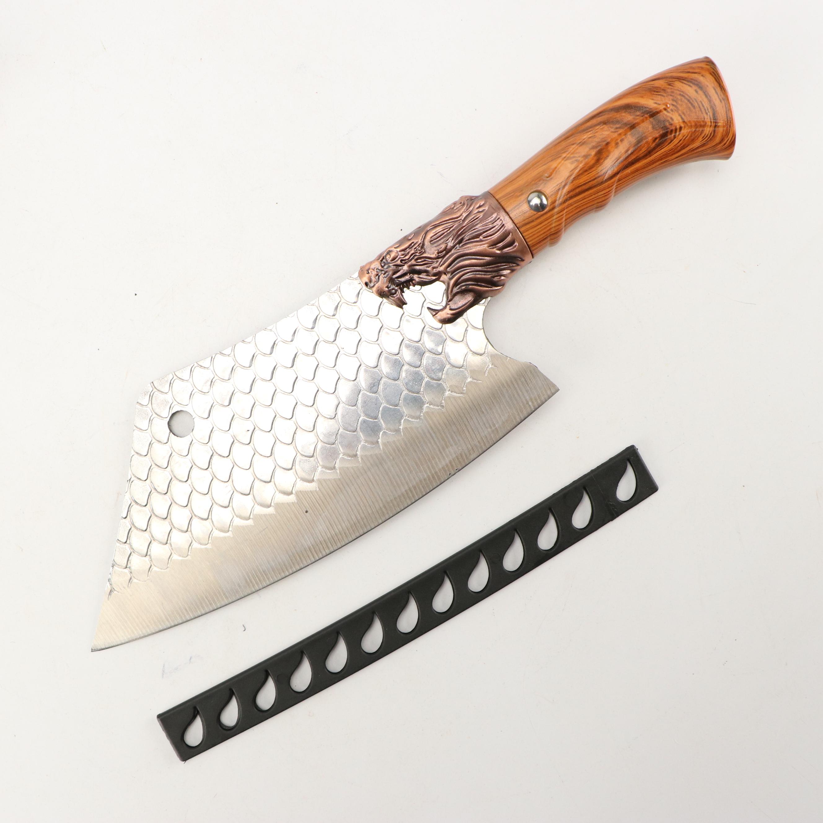 Damascus Steel Skinner and Hunting Knives with Cleaver