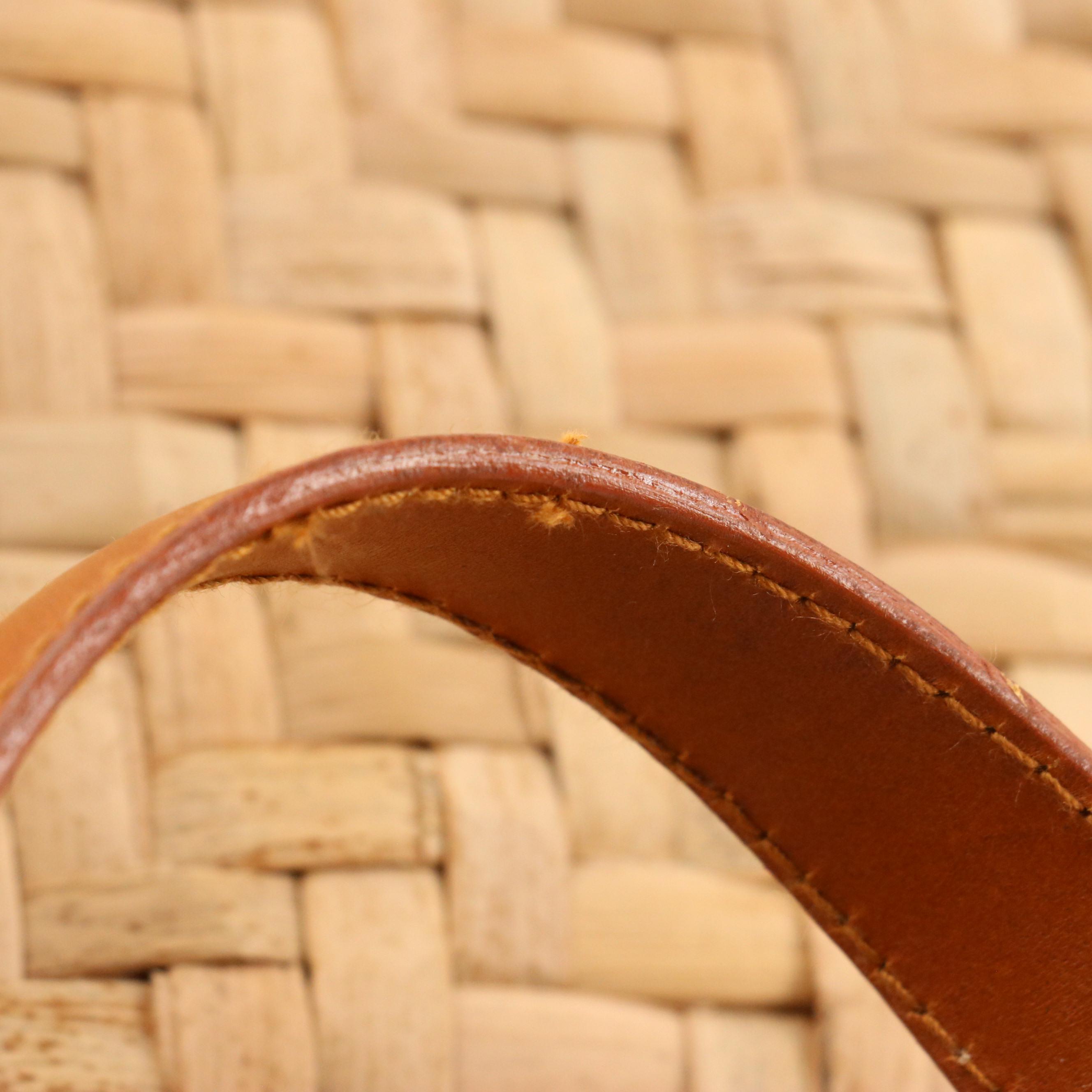 Ken Samudio Woven Grass Basket Tote with White Molded Flower Embellishments