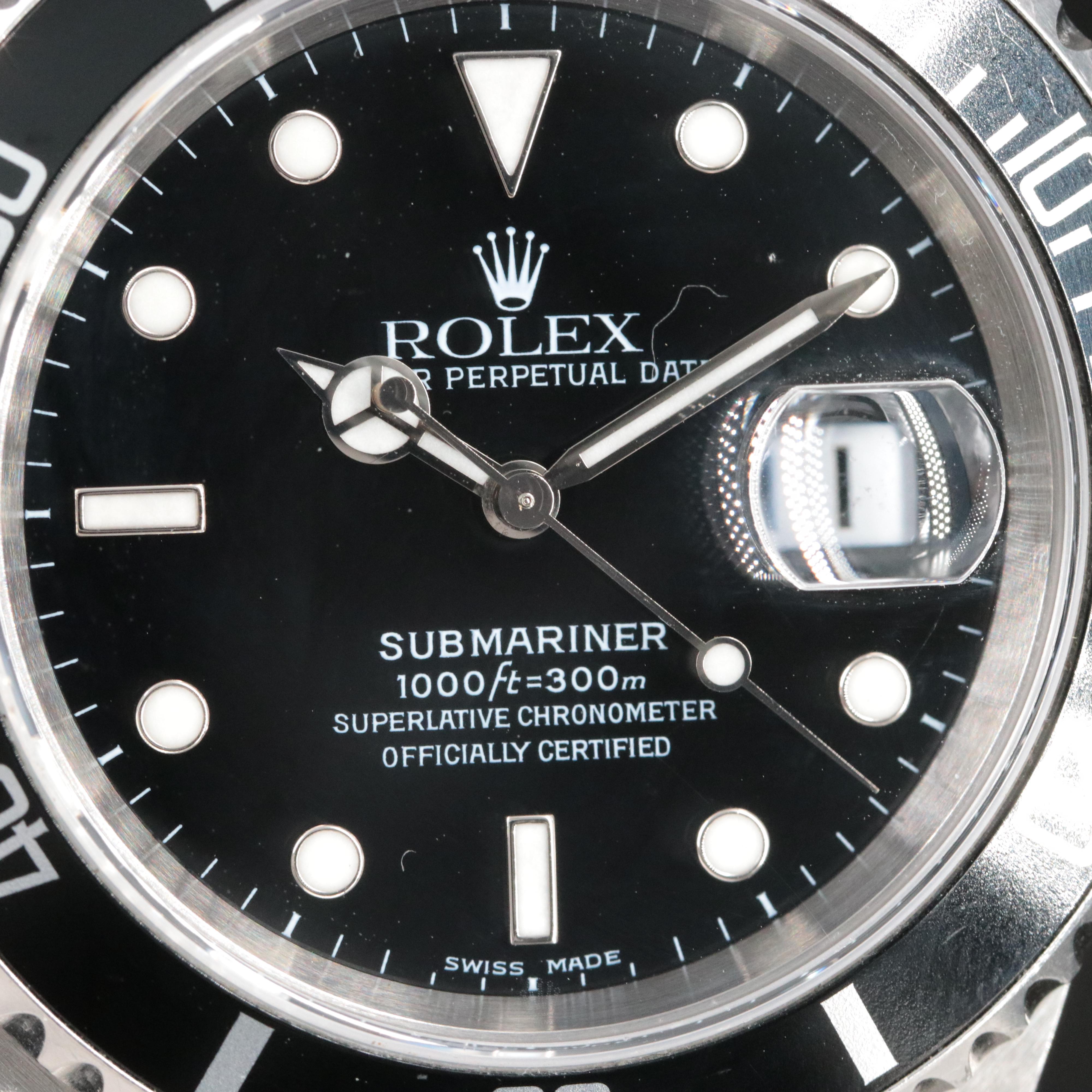 2004 Rolex Model 16610 Submariner Date Automatic Watch