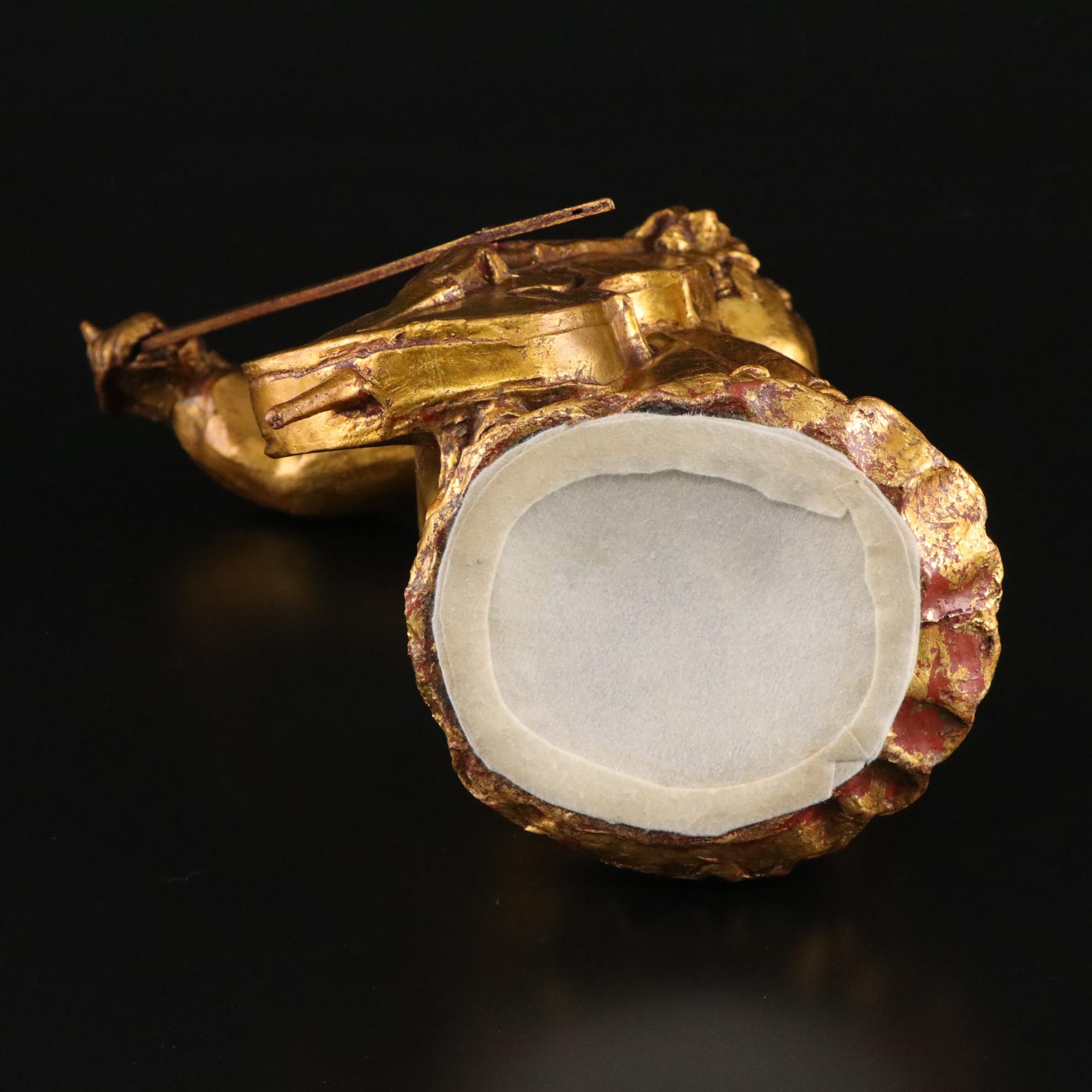 Borghese Gilded Chalkware Sculpture of Girl Playing Cello