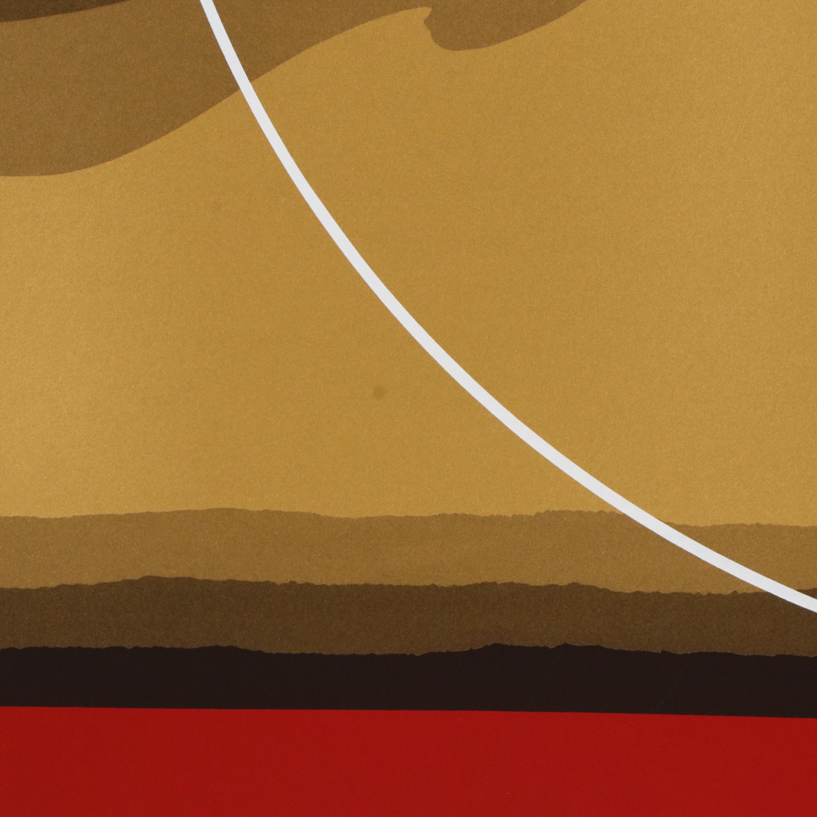 Thomas Whelan Benton Modern Serigraph "Golden Waves," 1979