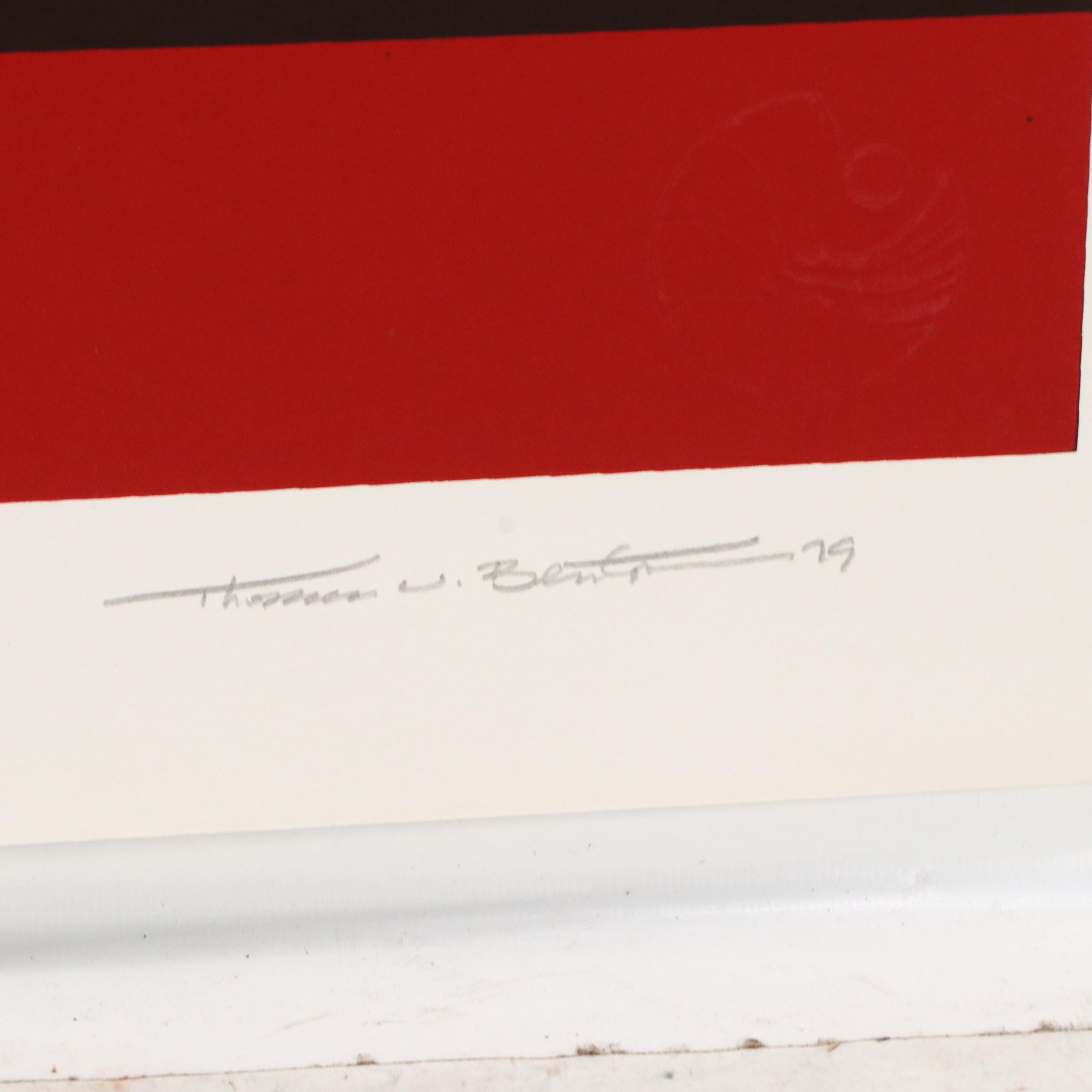 Thomas Whelan Benton Modern Serigraph "Golden Waves," 1979