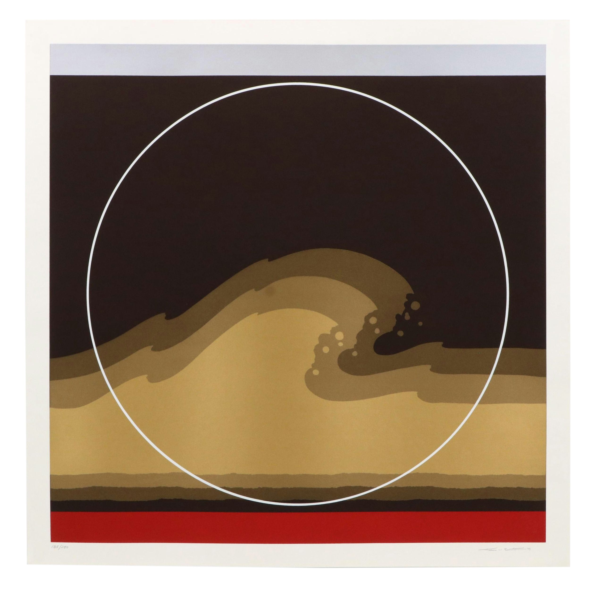 Thomas Whelan Benton Modern Serigraph "Golden Waves," 1979