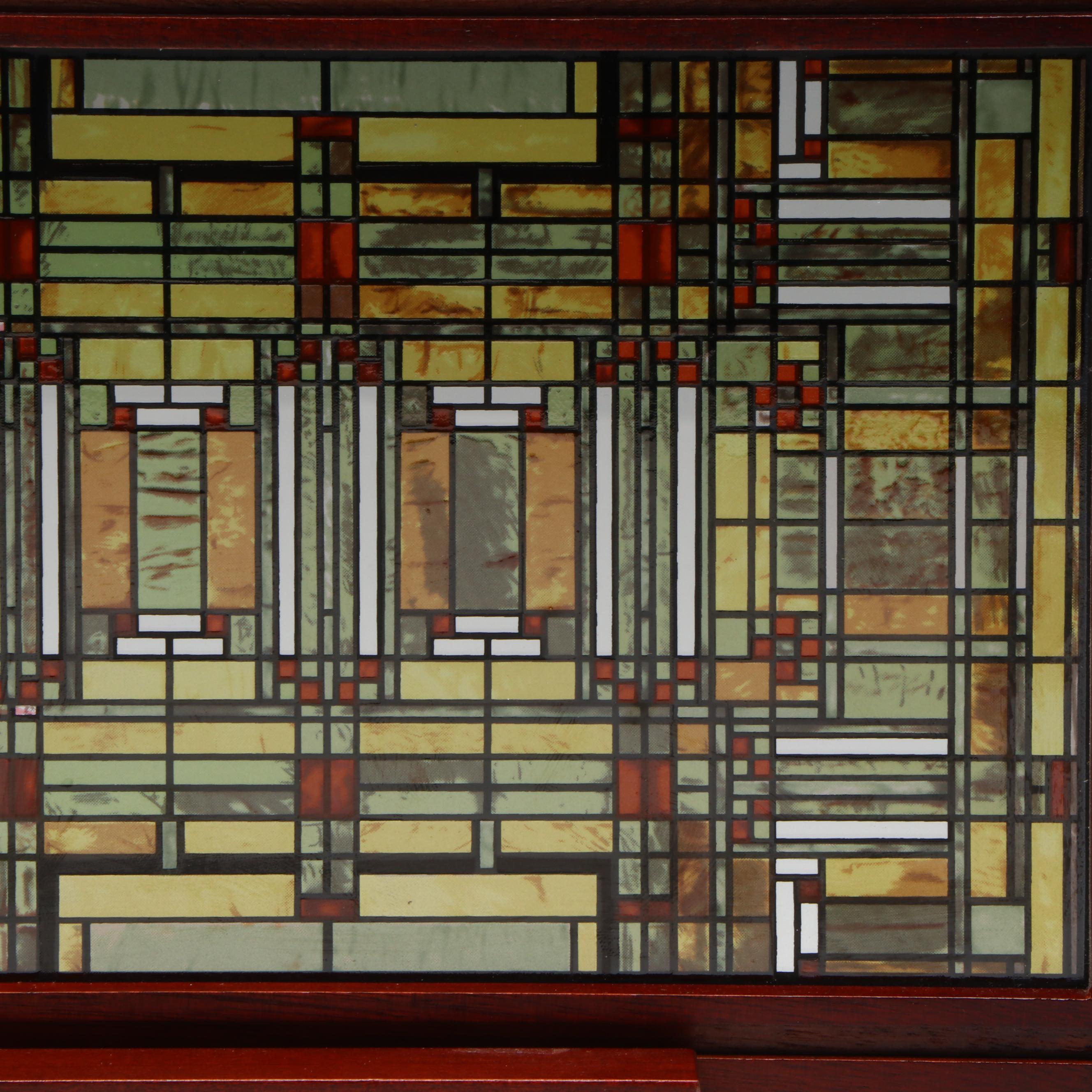 Frank Lloyd Wright Foundation Replica Print Stained Glass Panel