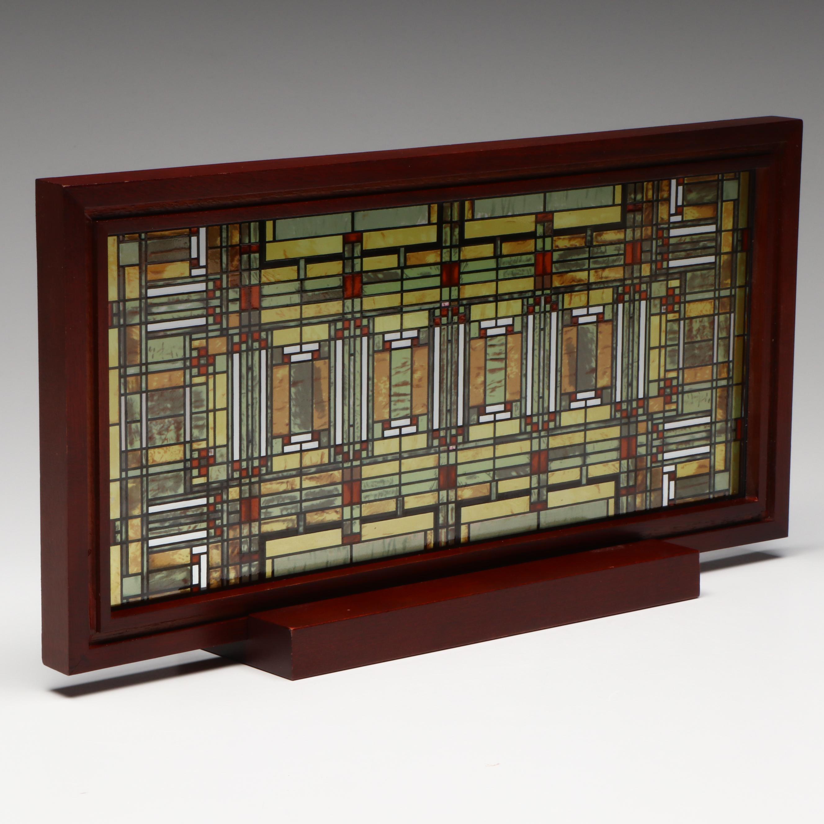 Frank Lloyd Wright Foundation Replica Print Stained Glass Panel