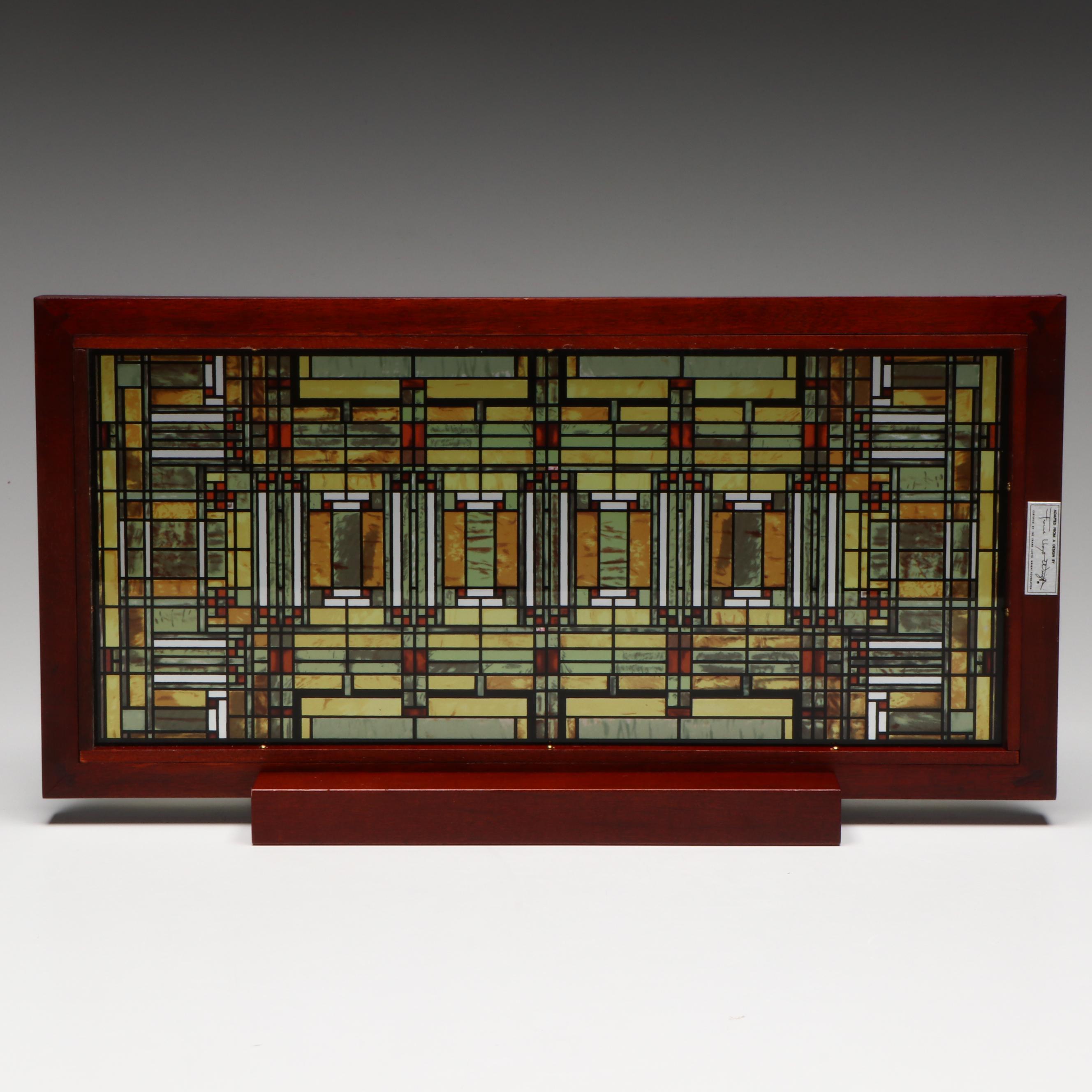 Frank Lloyd Wright Foundation Replica Print Stained Glass Panel