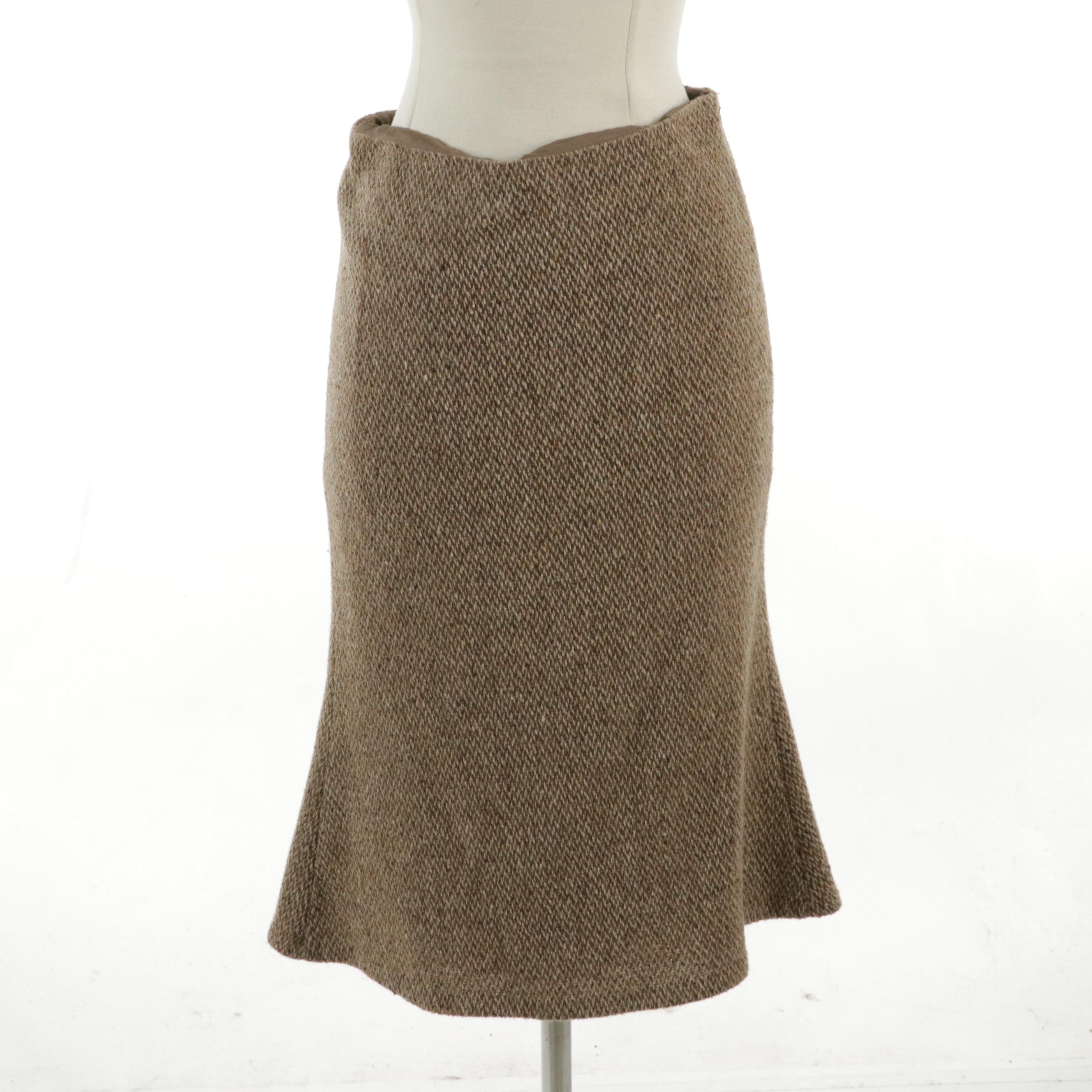 Ralph Lauren Wool Blend Two-Piece Midi Skirt Suit Set