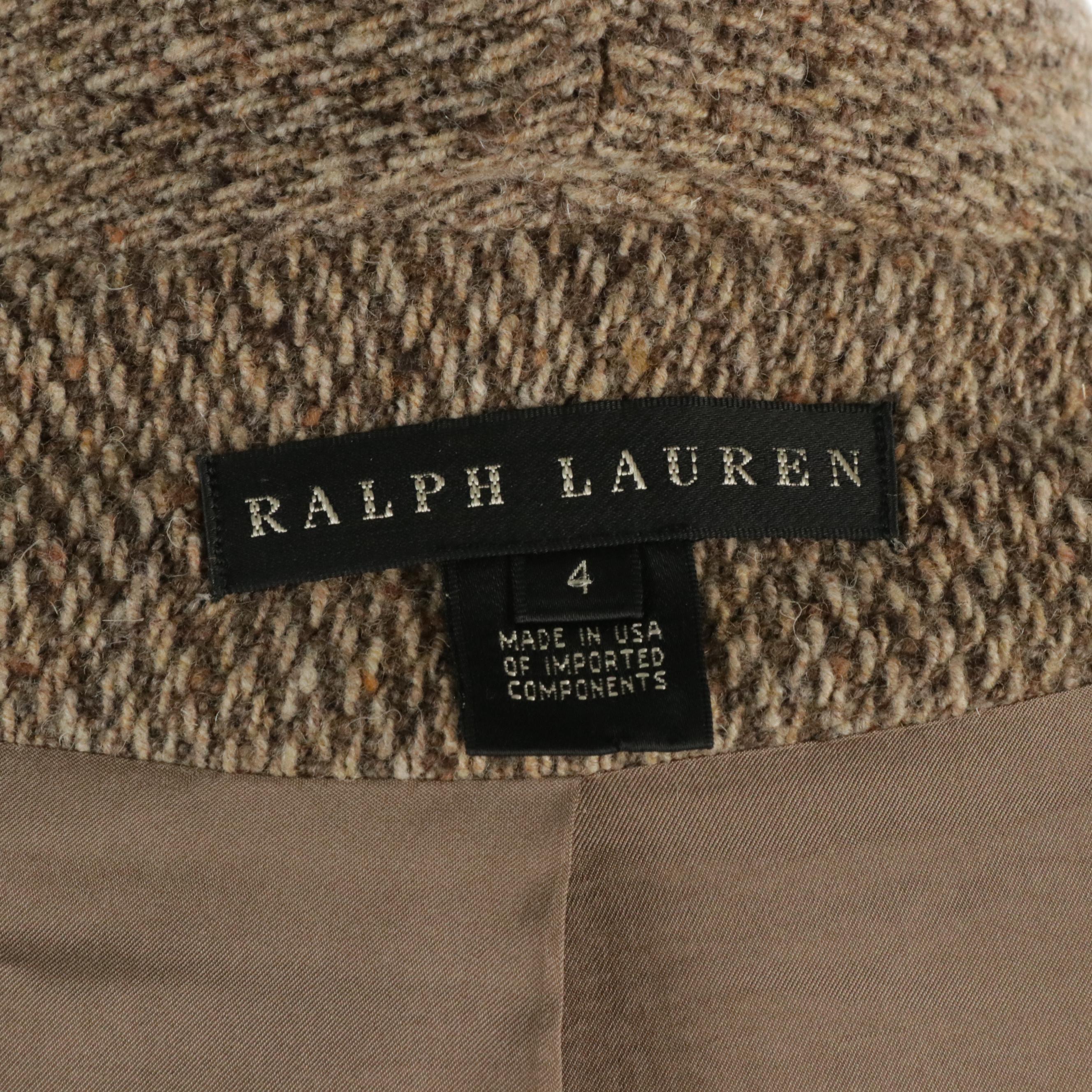 Ralph Lauren Wool Blend Two-Piece Midi Skirt Suit Set