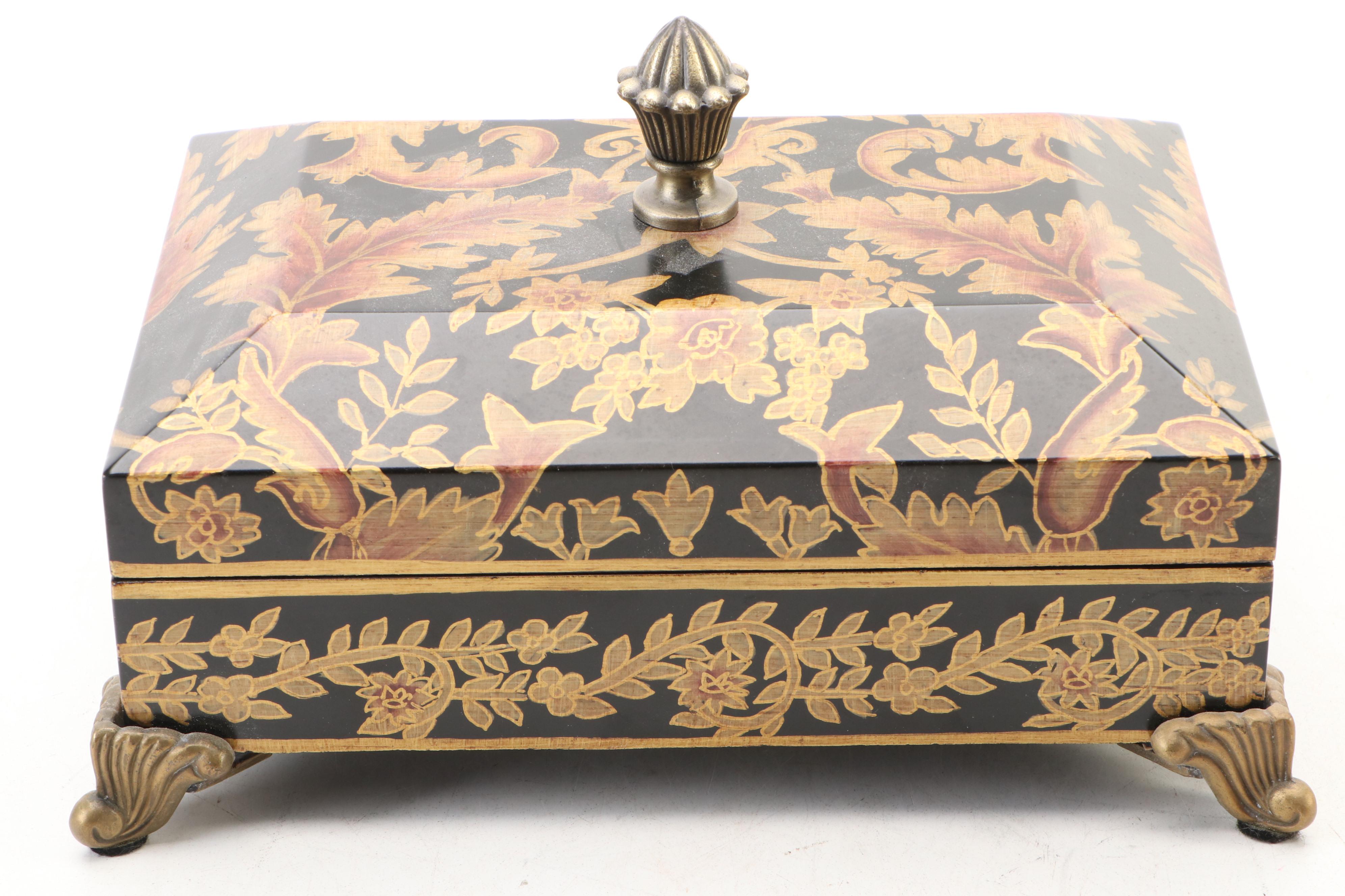 Oriental Accent "The Silky Way" Wood Box with Other Metal and Wood Décor