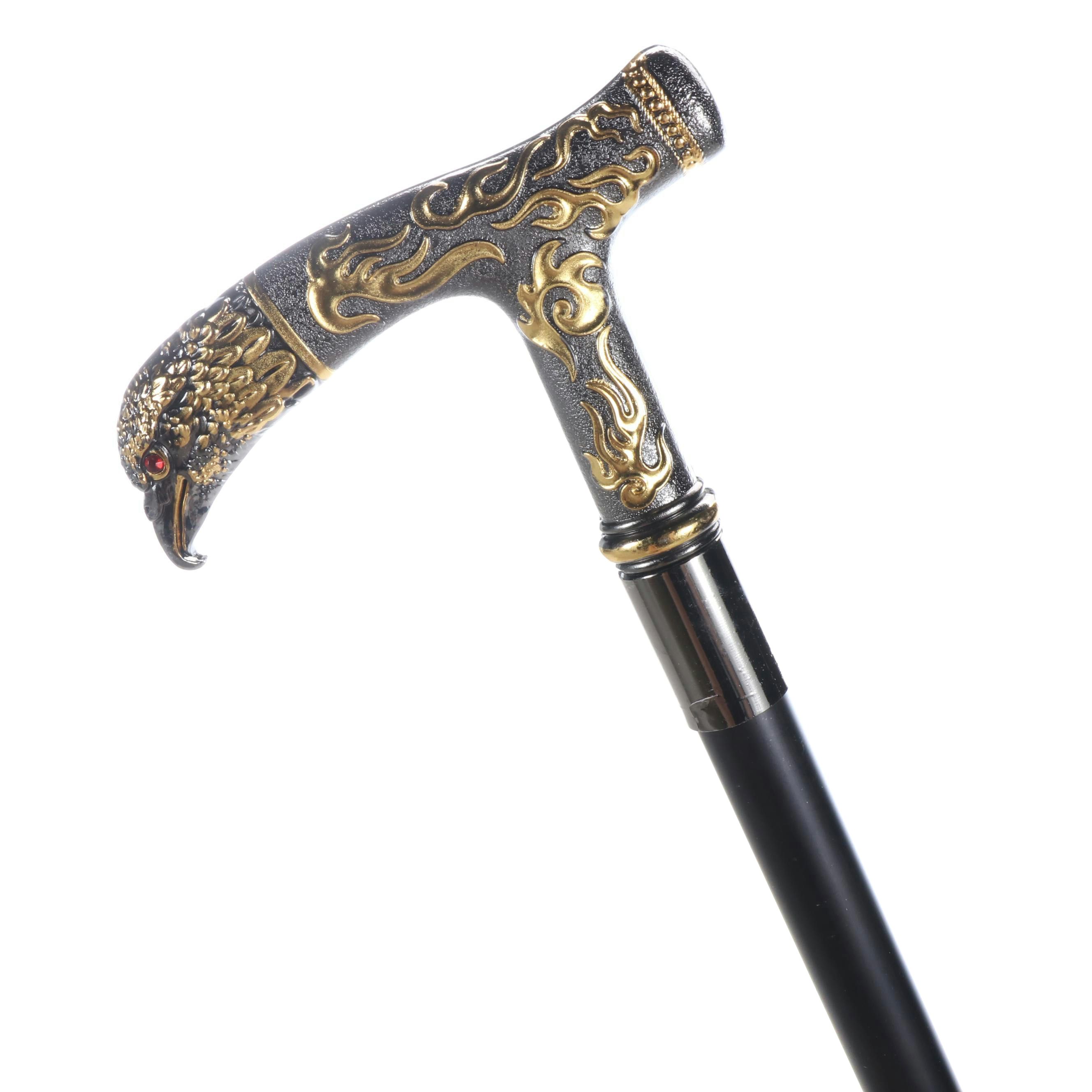 Eagle Head Embossed Metal Adjustable Sword Cane