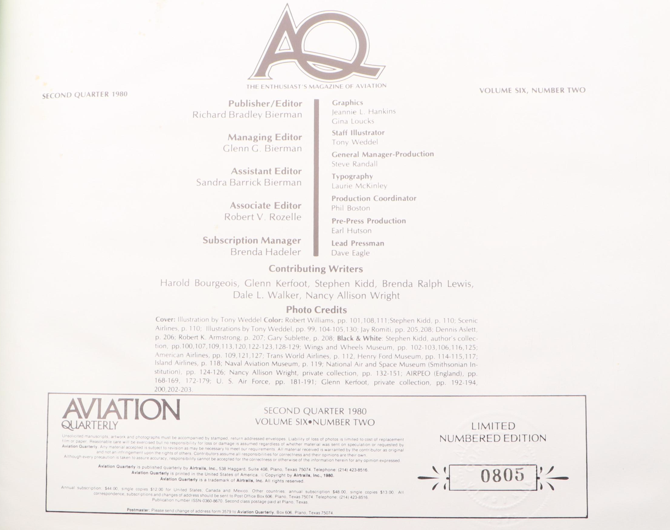 Limited Edition "Aviation Quarterly" with "The Ohio Flyer" Magazine Issues