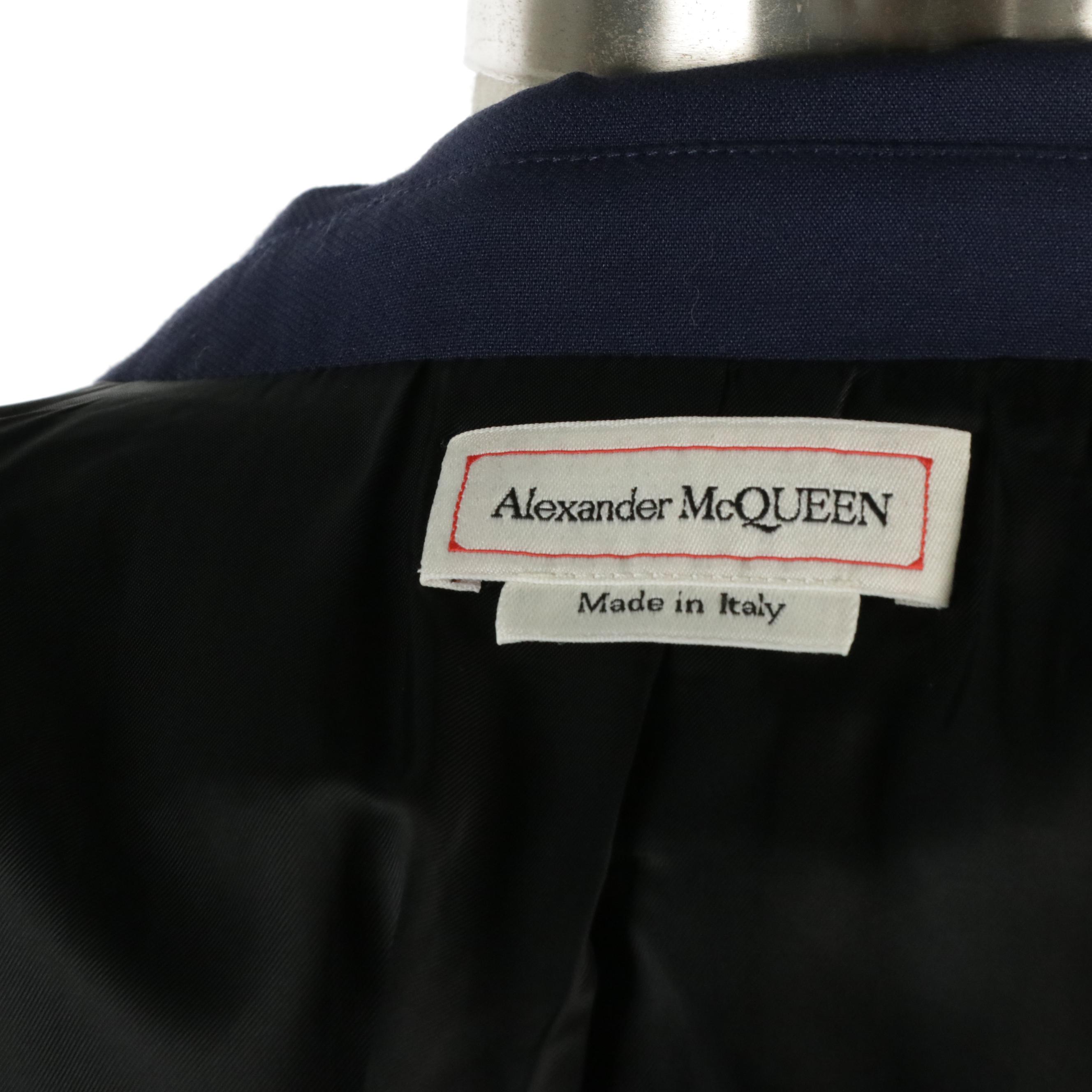 Alexander McQueen Single-Button Double Lapel Bicolor Wool Blend Blazer with Tags