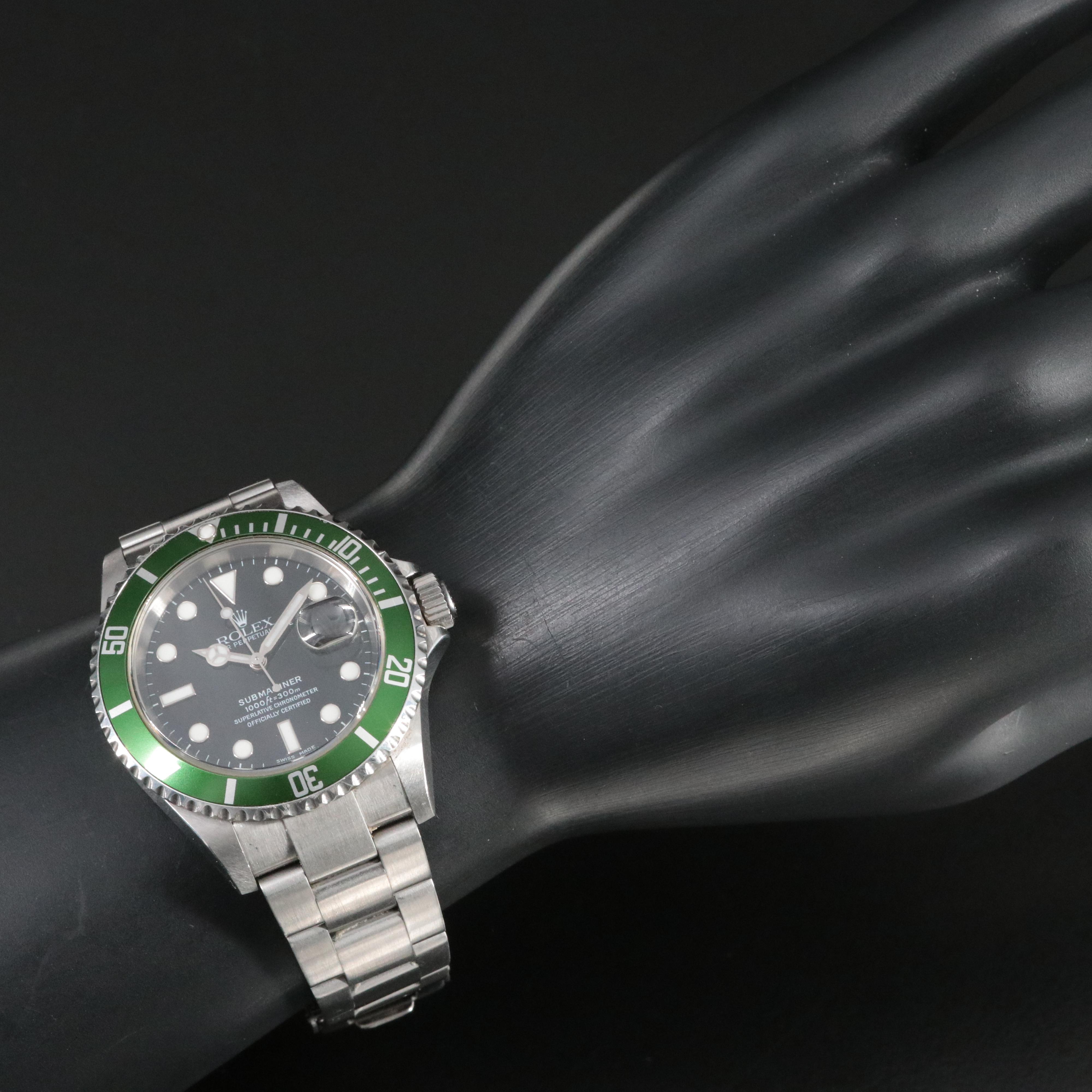 2005 Rolex Submariner "Kermit" Model 16610 Automatic Watch
