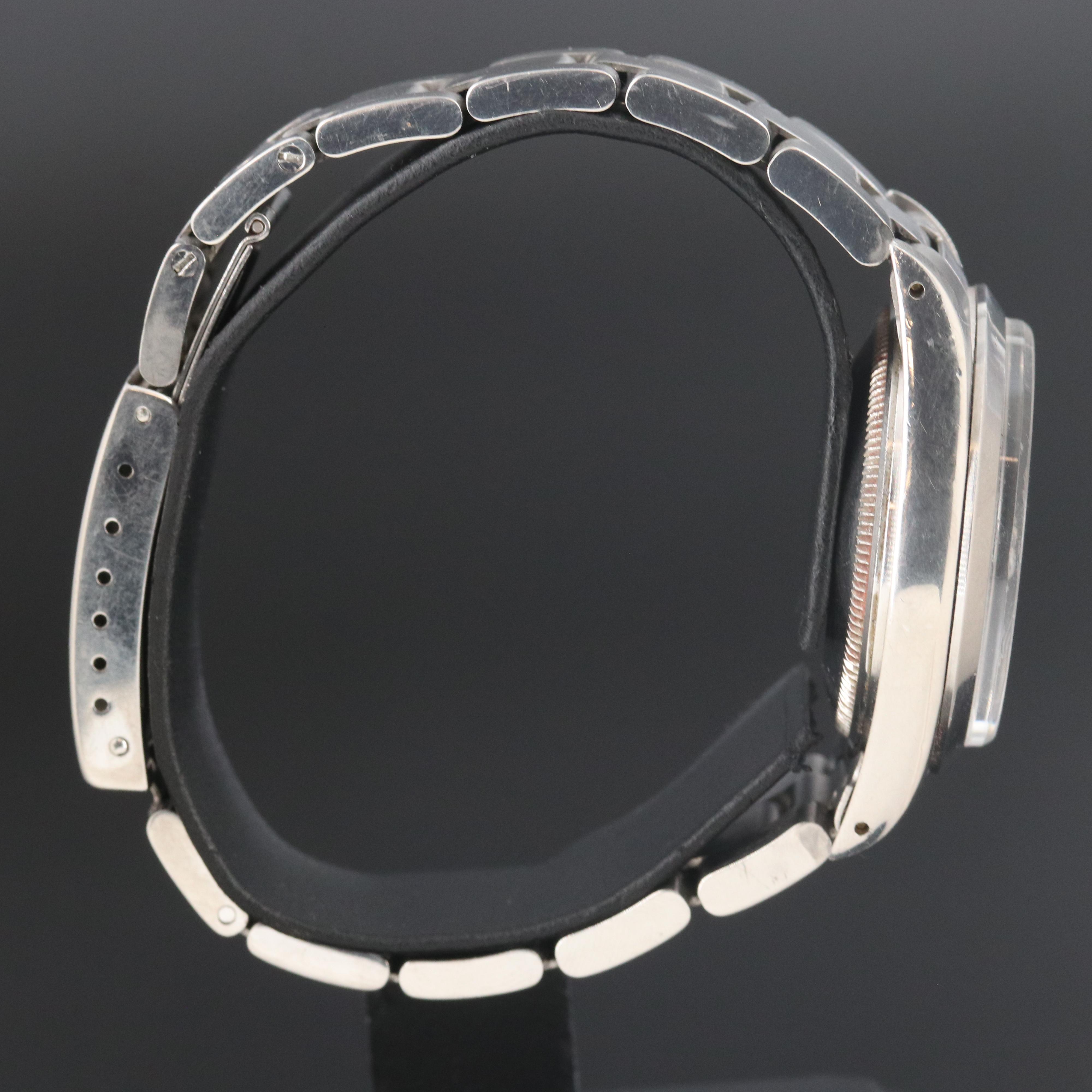 Rolex Oyster Perpetual Date 15000 Silver 34mm Steel Automatic Watch c.1989