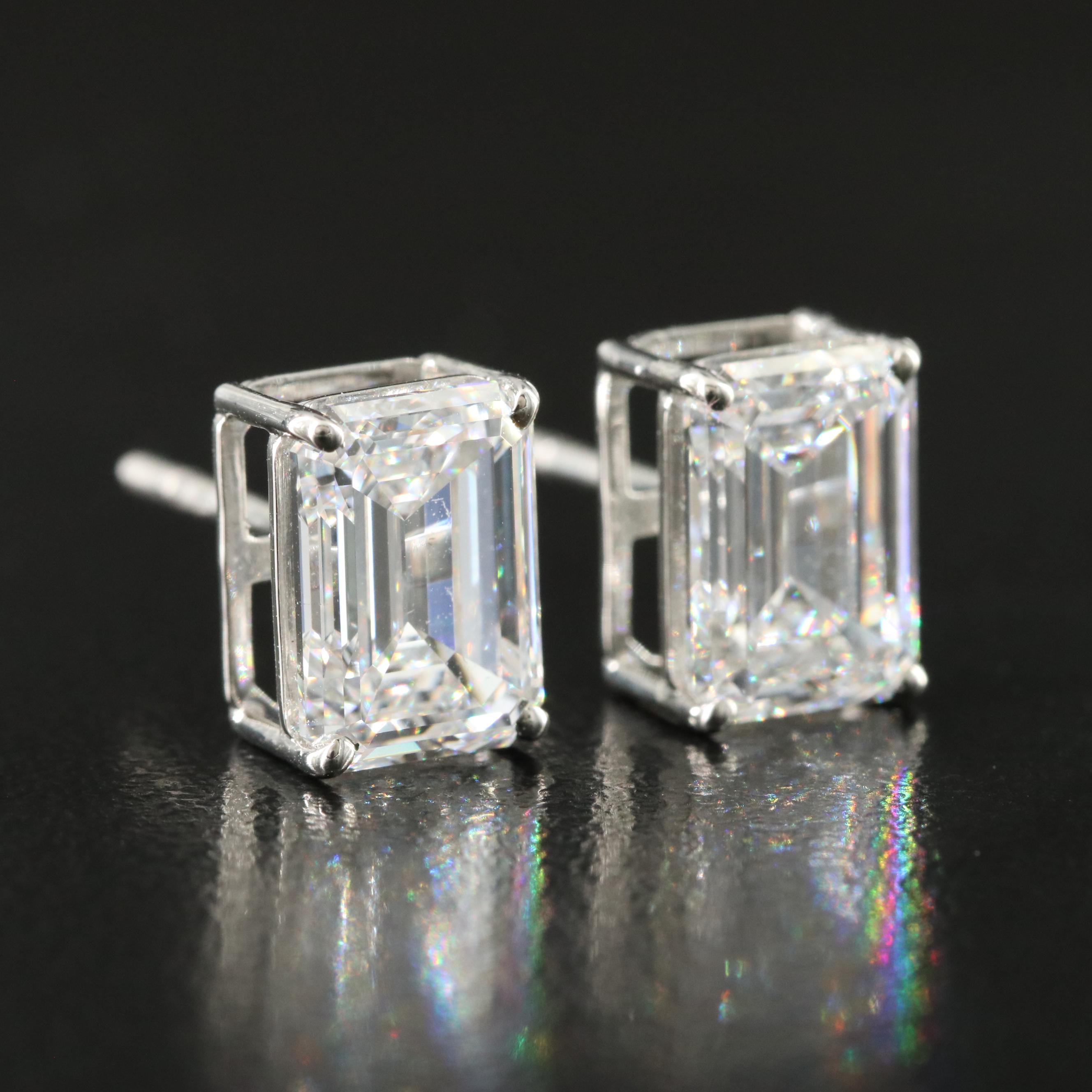 Platinum 4.87 CTW Lab Grown Diamond Earrings with IGI Reports