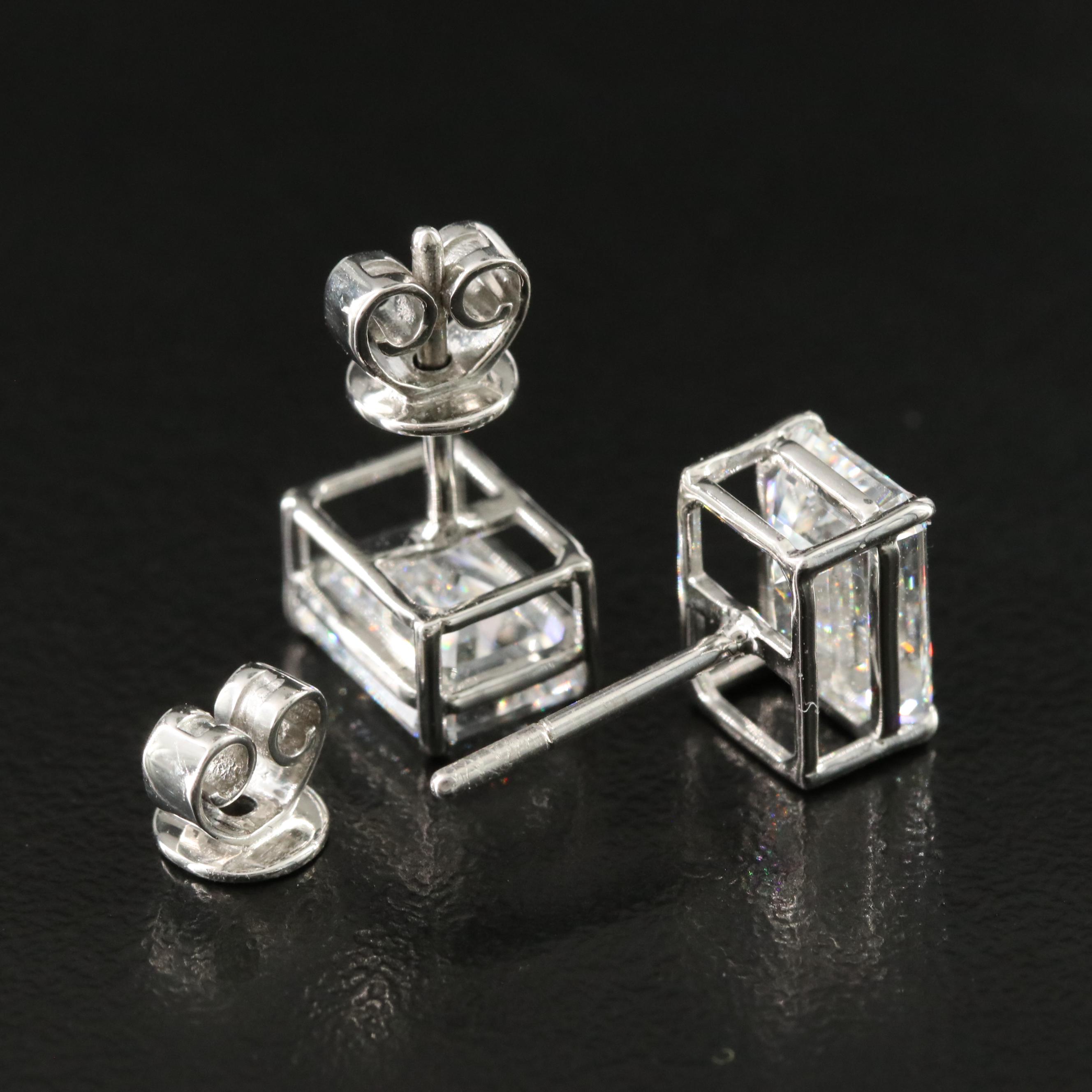 Platinum 4.87 CTW Lab Grown Diamond Earrings with IGI Reports