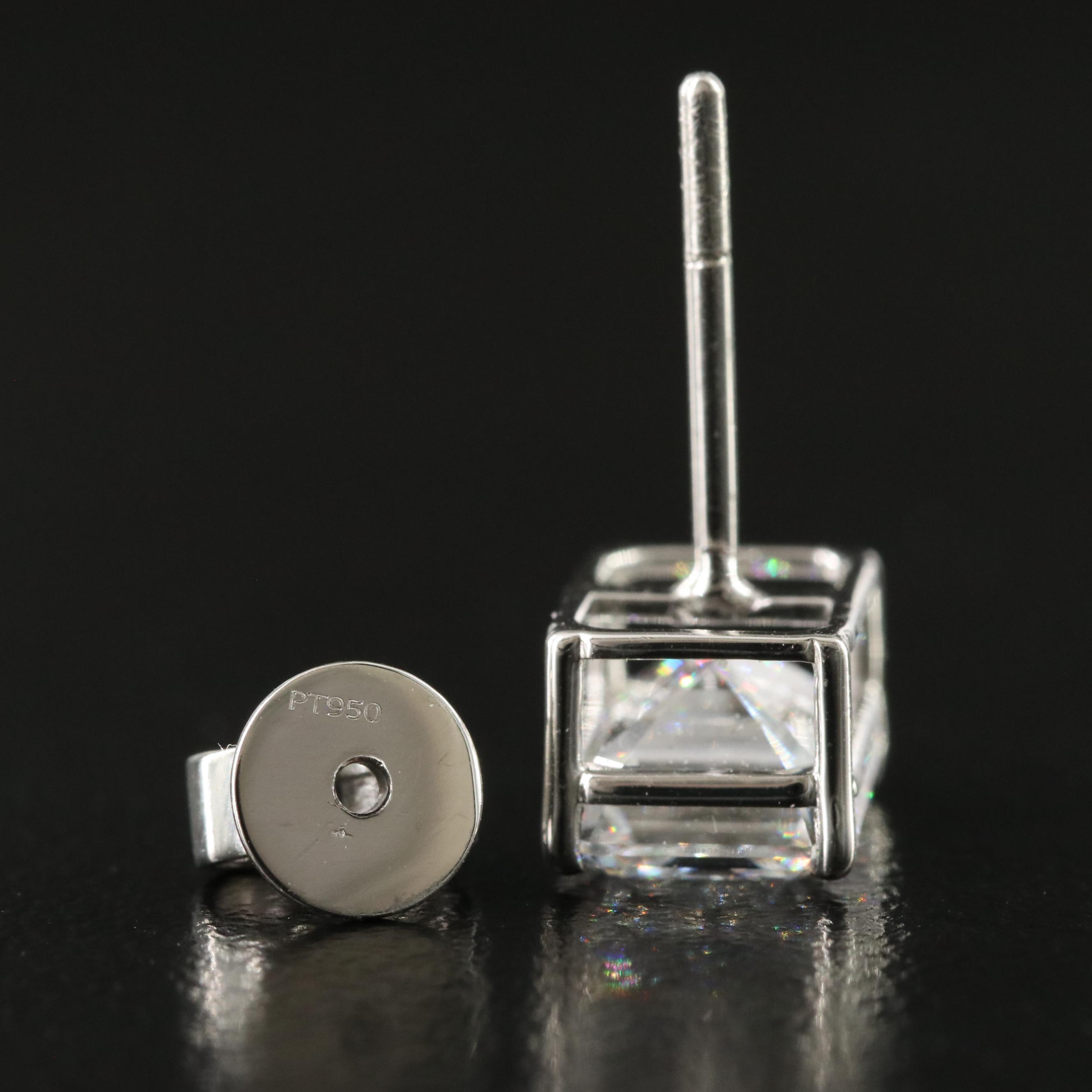 Platinum 4.87 CTW Lab Grown Diamond Earrings with IGI Reports