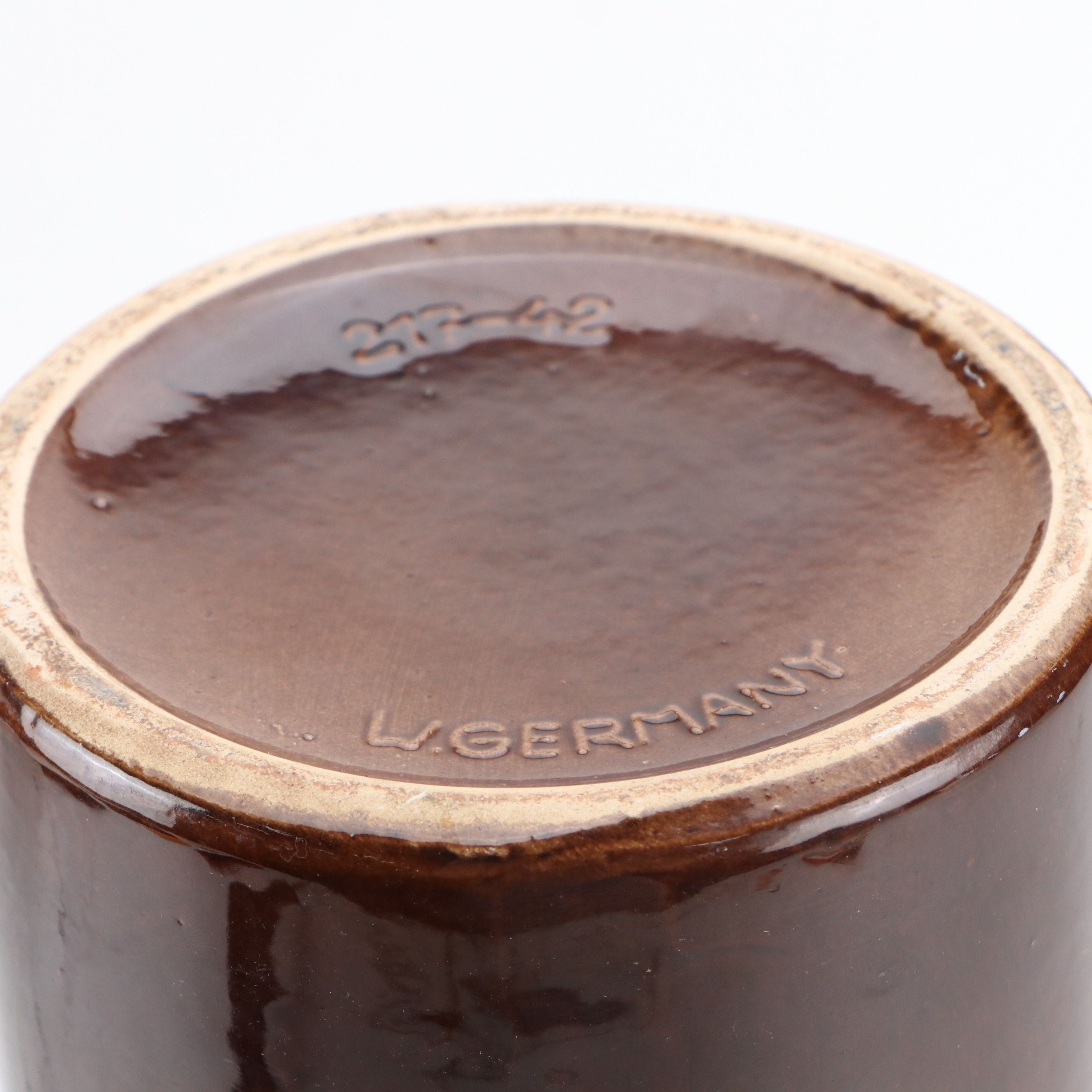 West German Fat Lava Style Red and Brown Ceramic Cylindrical Vase